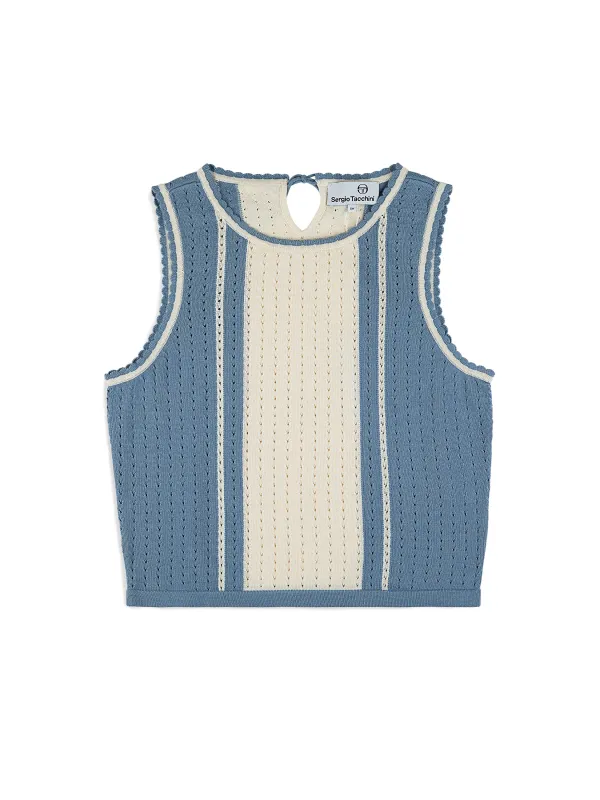 Zola Knit Top- Faded Denim sold by Sergio Tacchini
