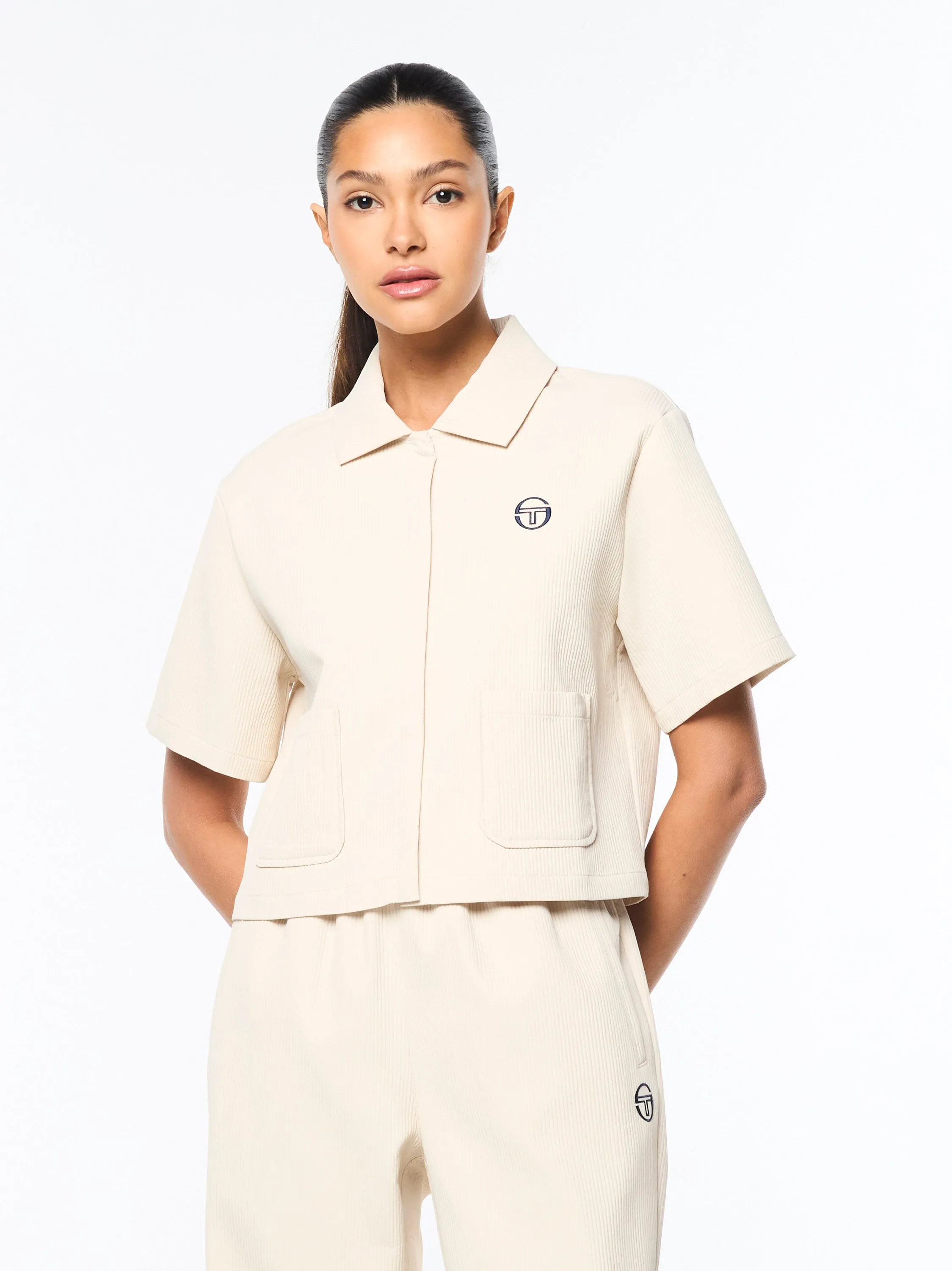 Mia Cropped Shirt- Fog sold by Sergio Tacchini product image thumbnail 2