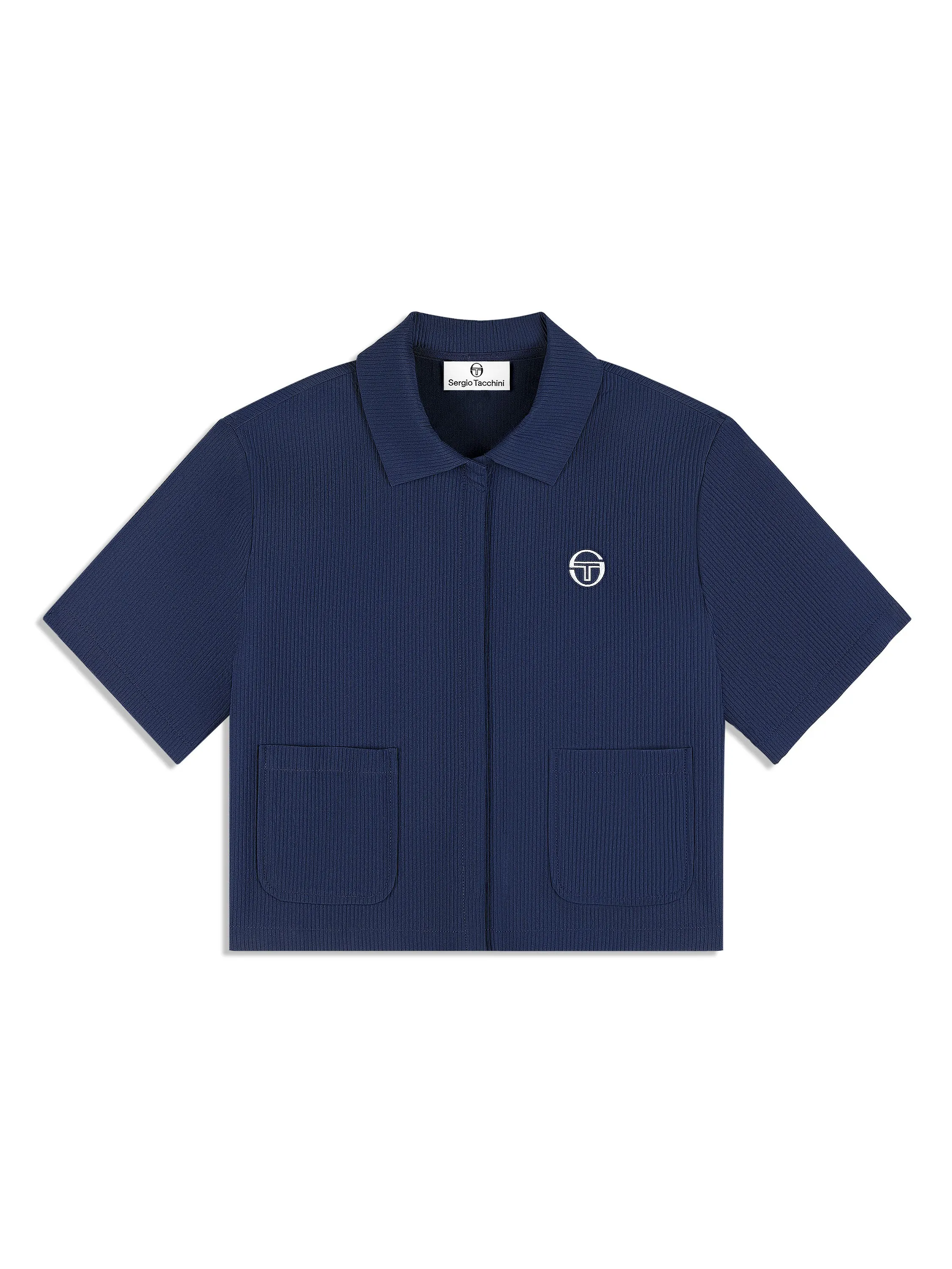Mia Cropped Shirt- Maritime Blue sold by Sergio Tacchini