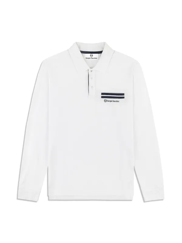 Dario Long Sleeve Polo- Brilliant White sold by Sergio Tacchini