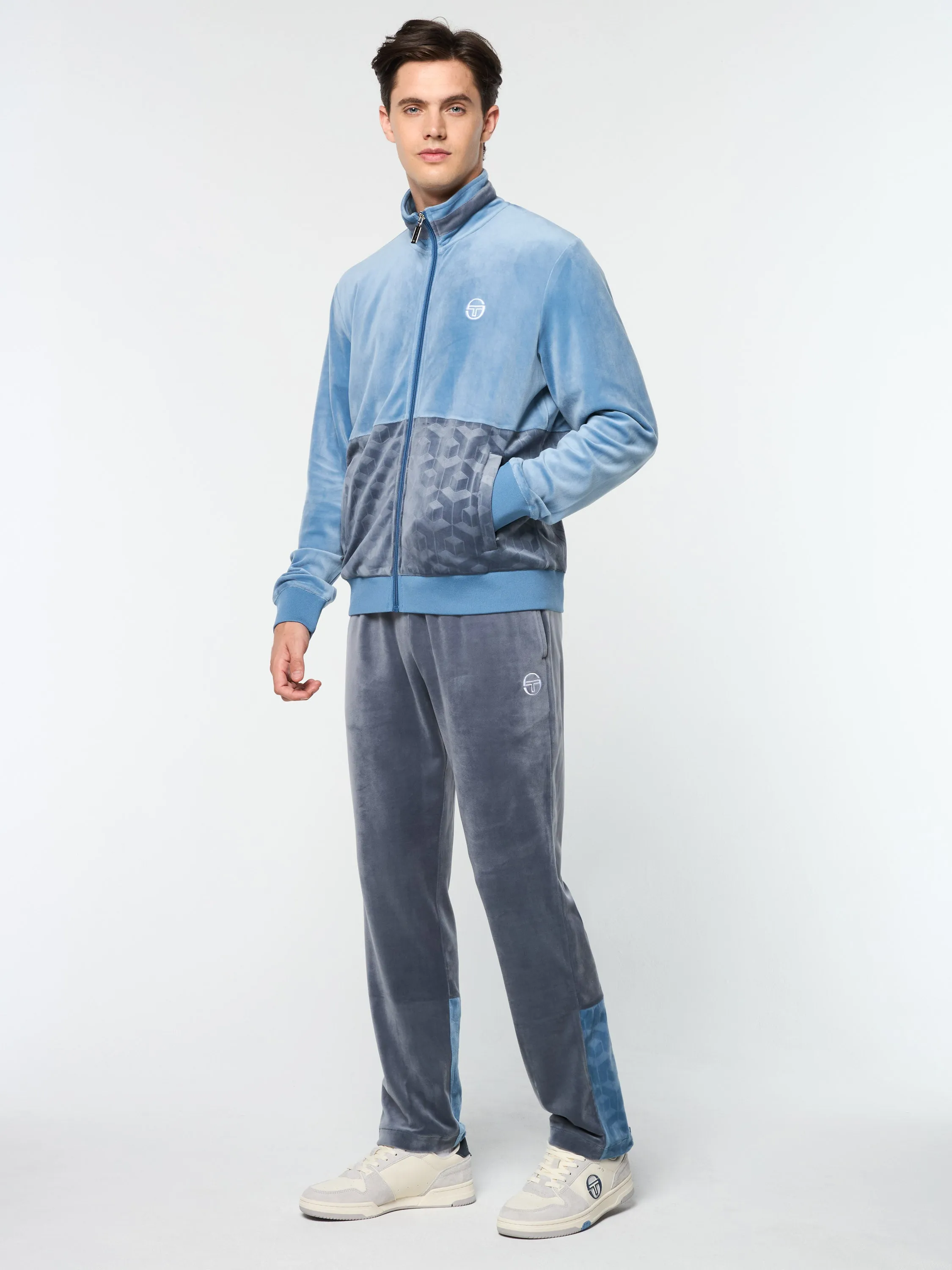 Foggia Velour Debossed Track Jacket- Coronet Blue sold by Sergio Tacchini product image thumbnail 5