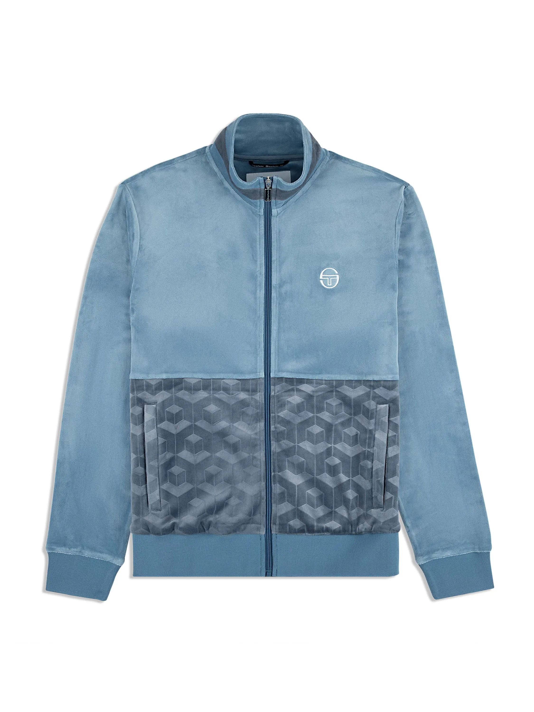 Foggia Velour Debossed Track Jacket- Coronet Blue sold by Sergio Tacchini