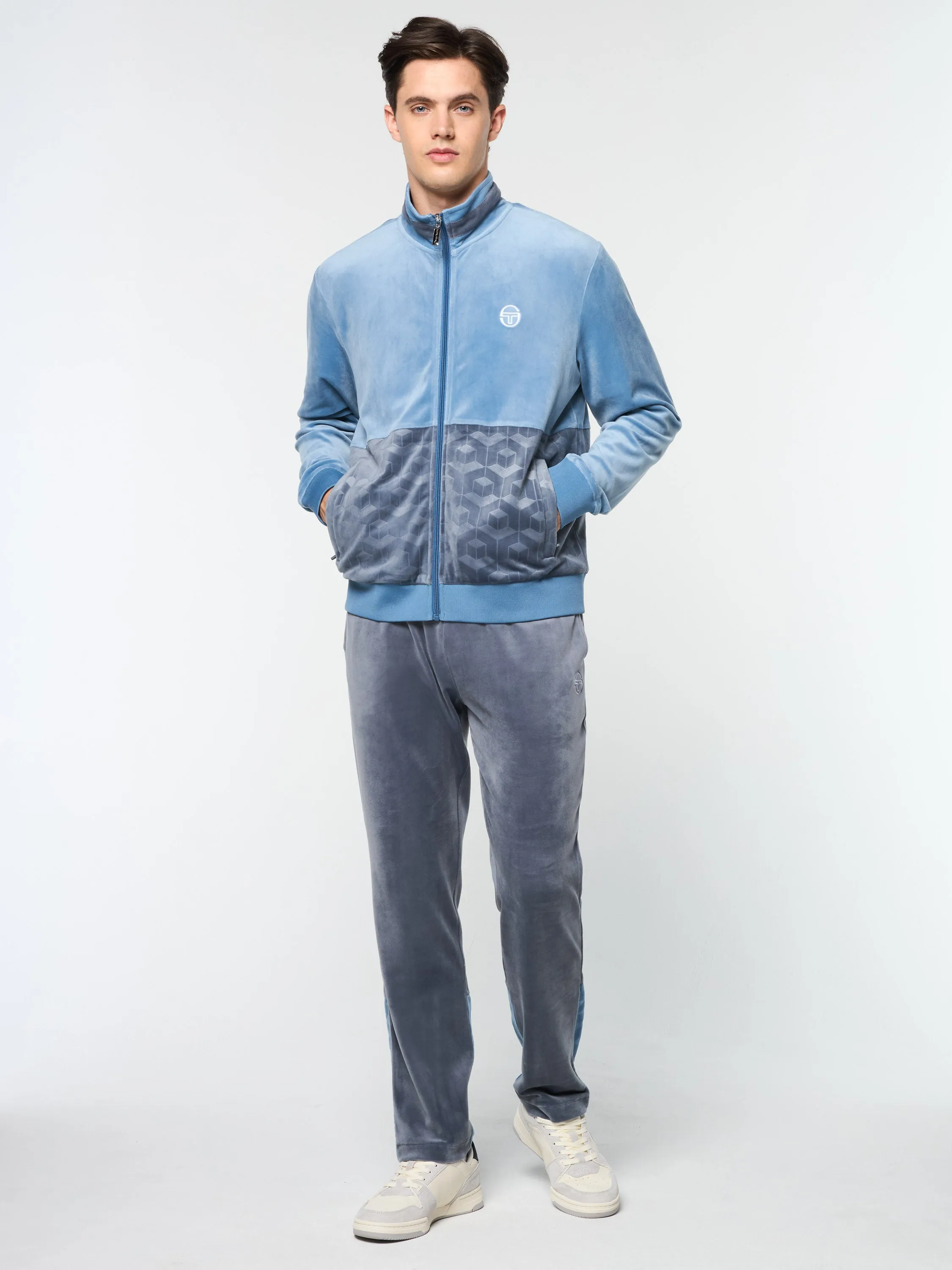 Foggia Velour Debossed Track Jacket- Coronet Blue sold by Sergio Tacchini product image thumbnail 2
