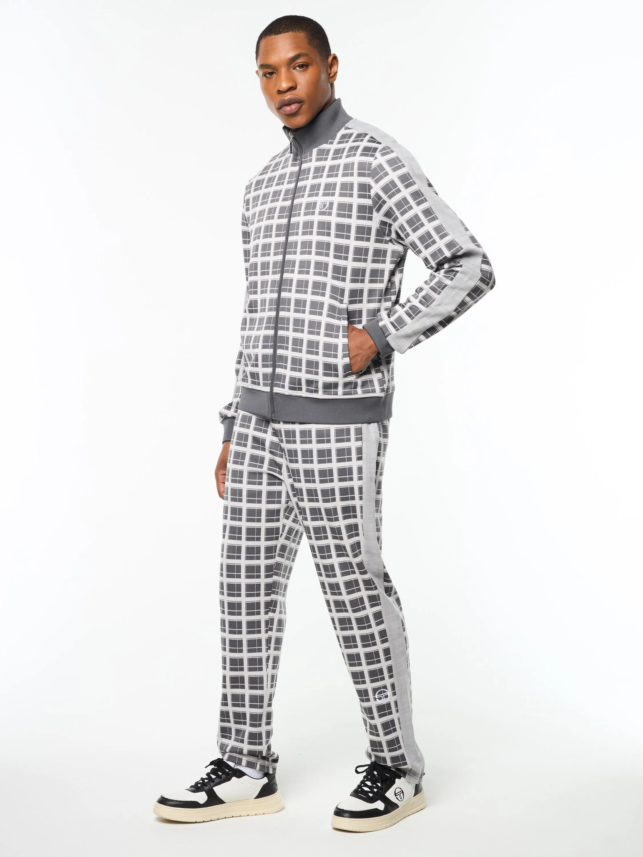 Damarindo Check Track Jacket- Quiet Grey sold by Sergio Tacchini product image thumbnail 3