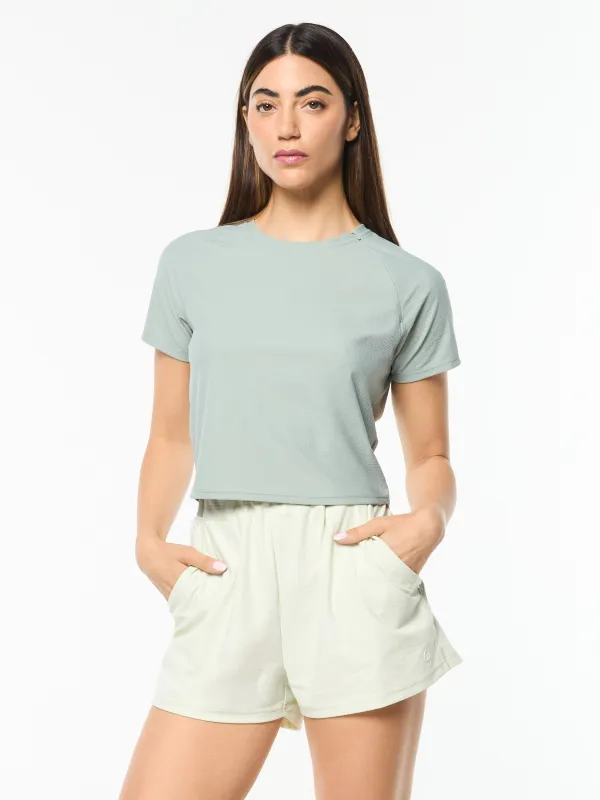 Eva Cropped Top- Slate Gray sold by Sergio Tacchini