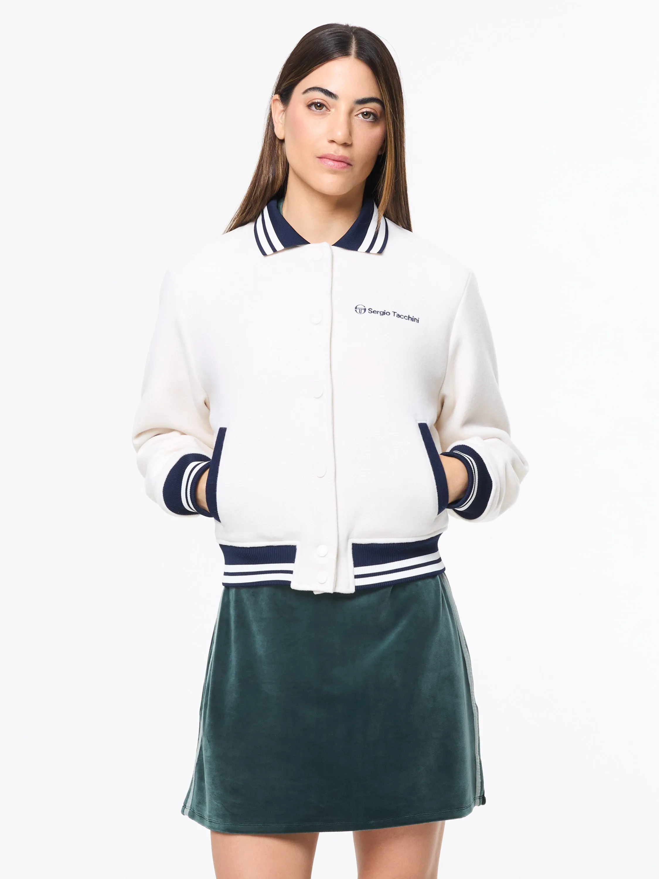 Marisa Varsity Jacket- Gardenia sold by Sergio Tacchini