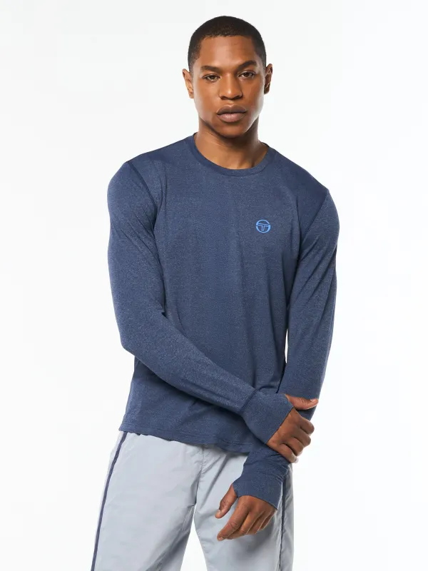 Attivo Damarindo Long Sleeve Tee- Maritime Blue sold by Sergio Tacchini