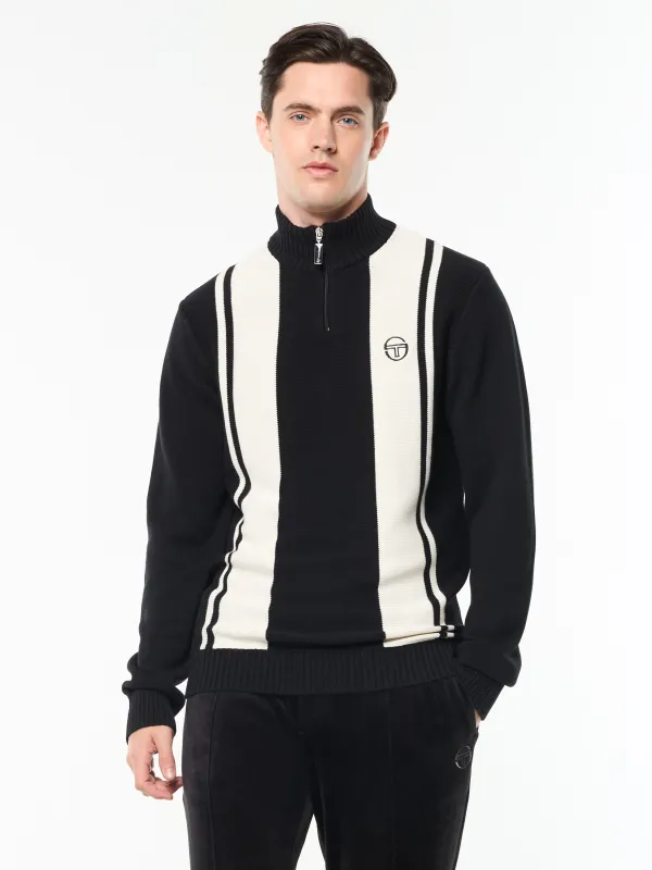 Young Line Knit Polo- Black/ Gardenia sold by Sergio Tacchini