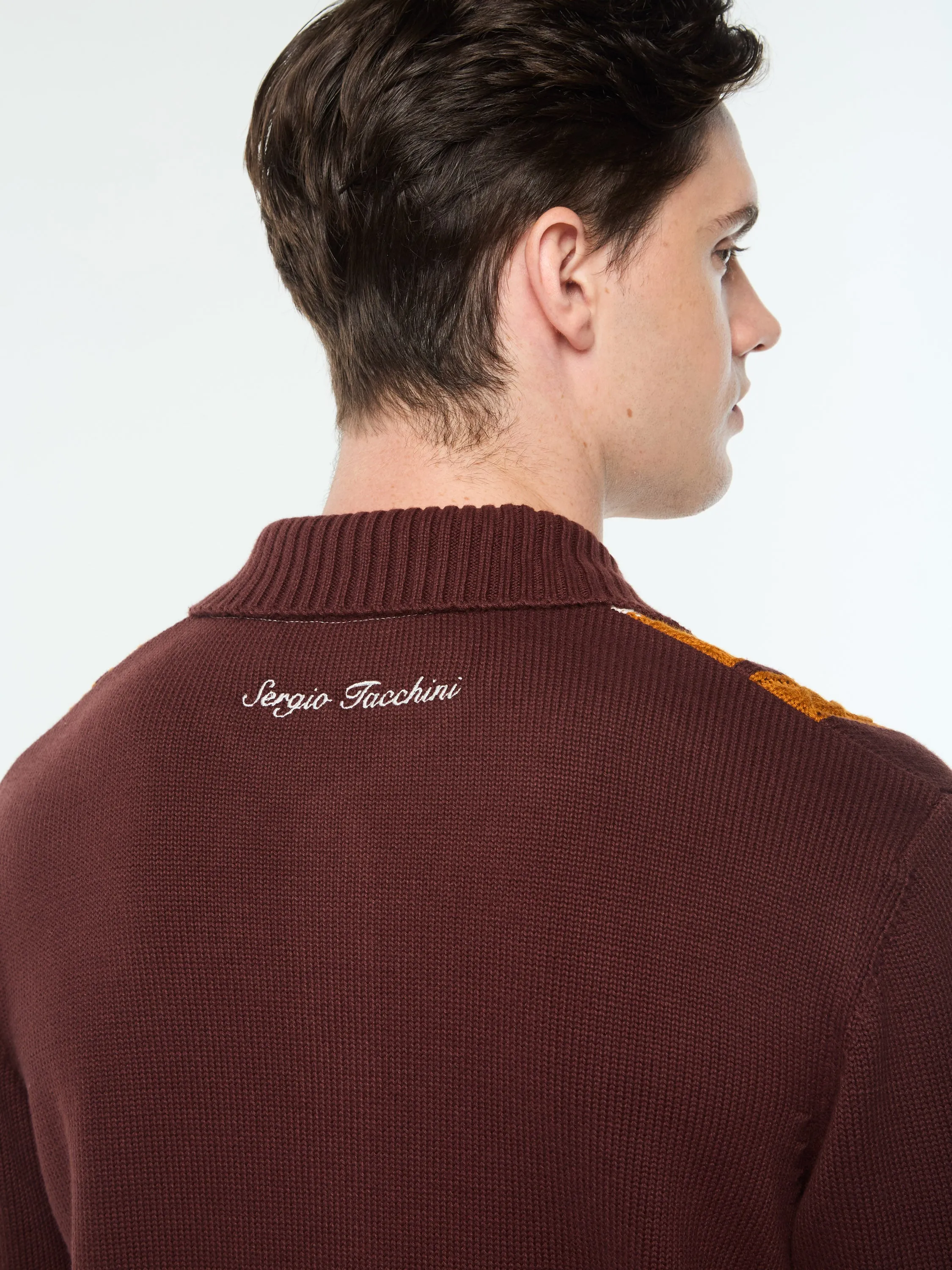 Bruni Knit Cardigan- Bitter Chocolate sold by Sergio Tacchini product image thumbnail 5