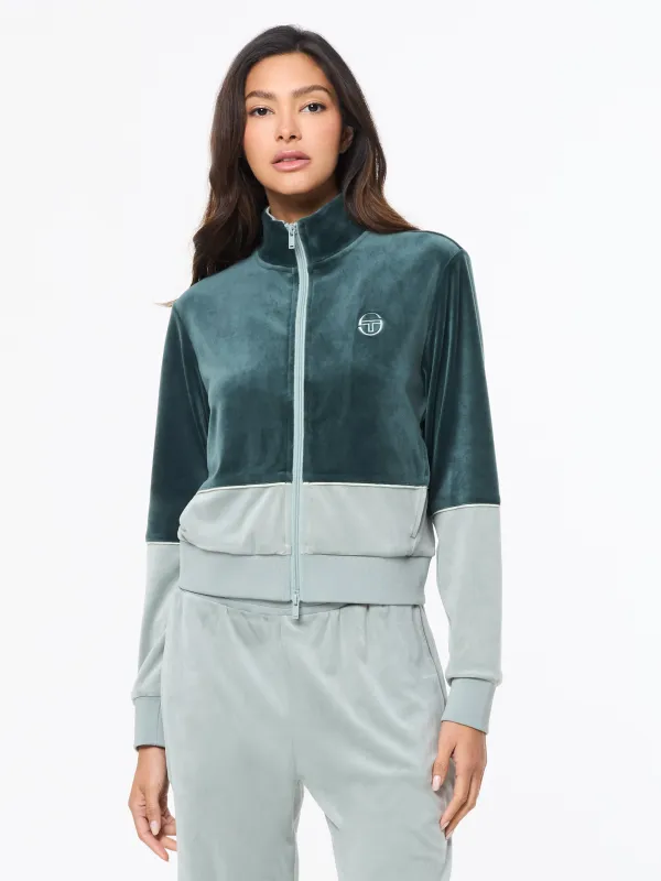 Lina Velour Track Jacket- Green Gables sold by Sergio Tacchini
