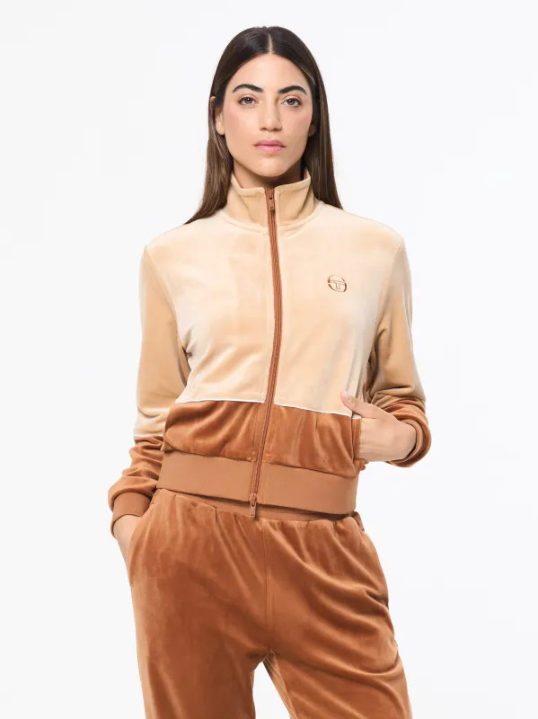 Lina Velour Track Jacket- Candied Ginger sold by Sergio Tacchini