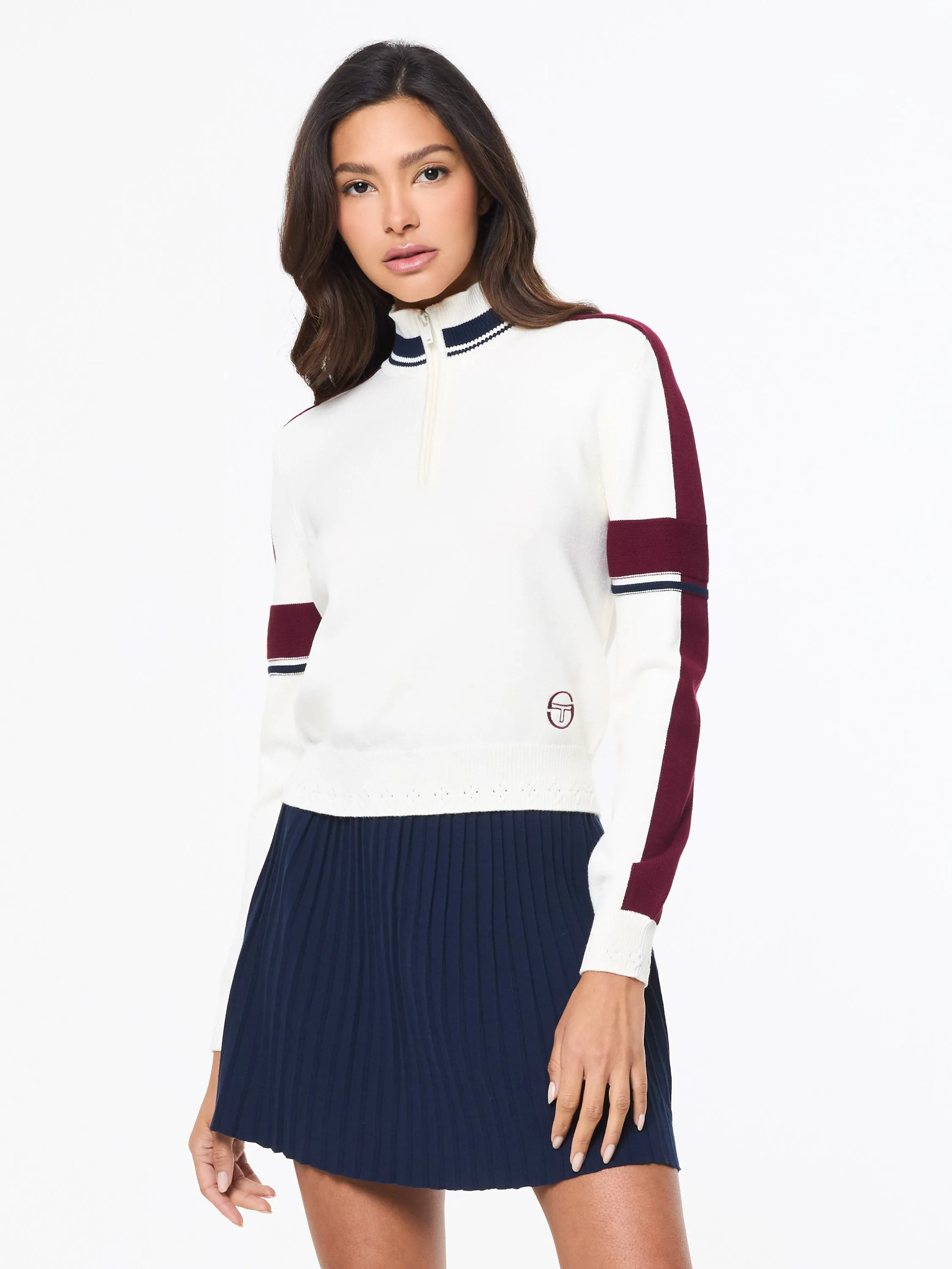 Nota Knit Quarter Zip- Gardenia sold by Sergio Tacchini