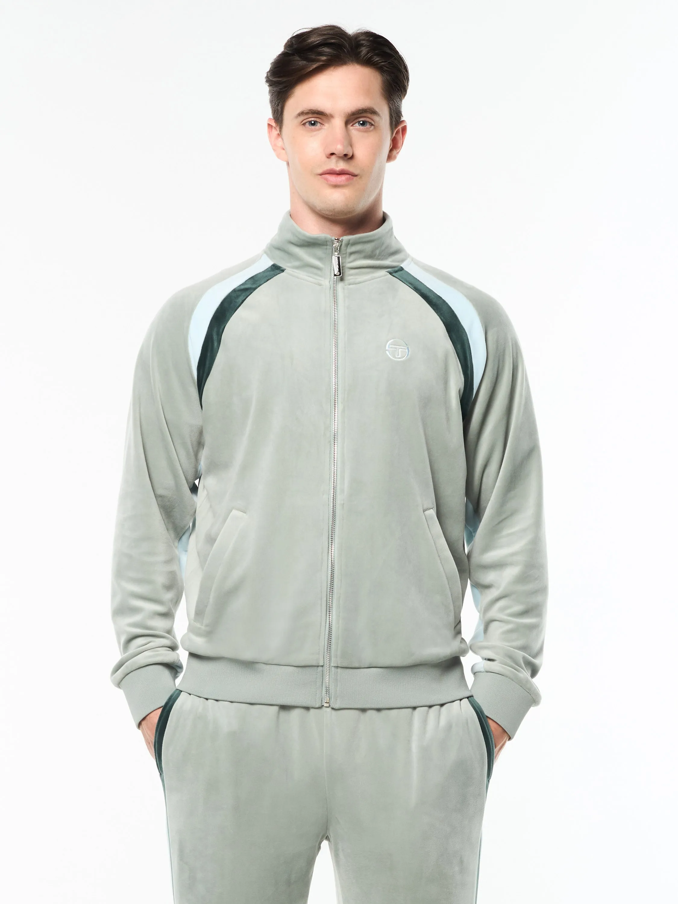 Banda Velour Track Jacket- Slate Gray sold by Sergio Tacchini product image thumbnail 2