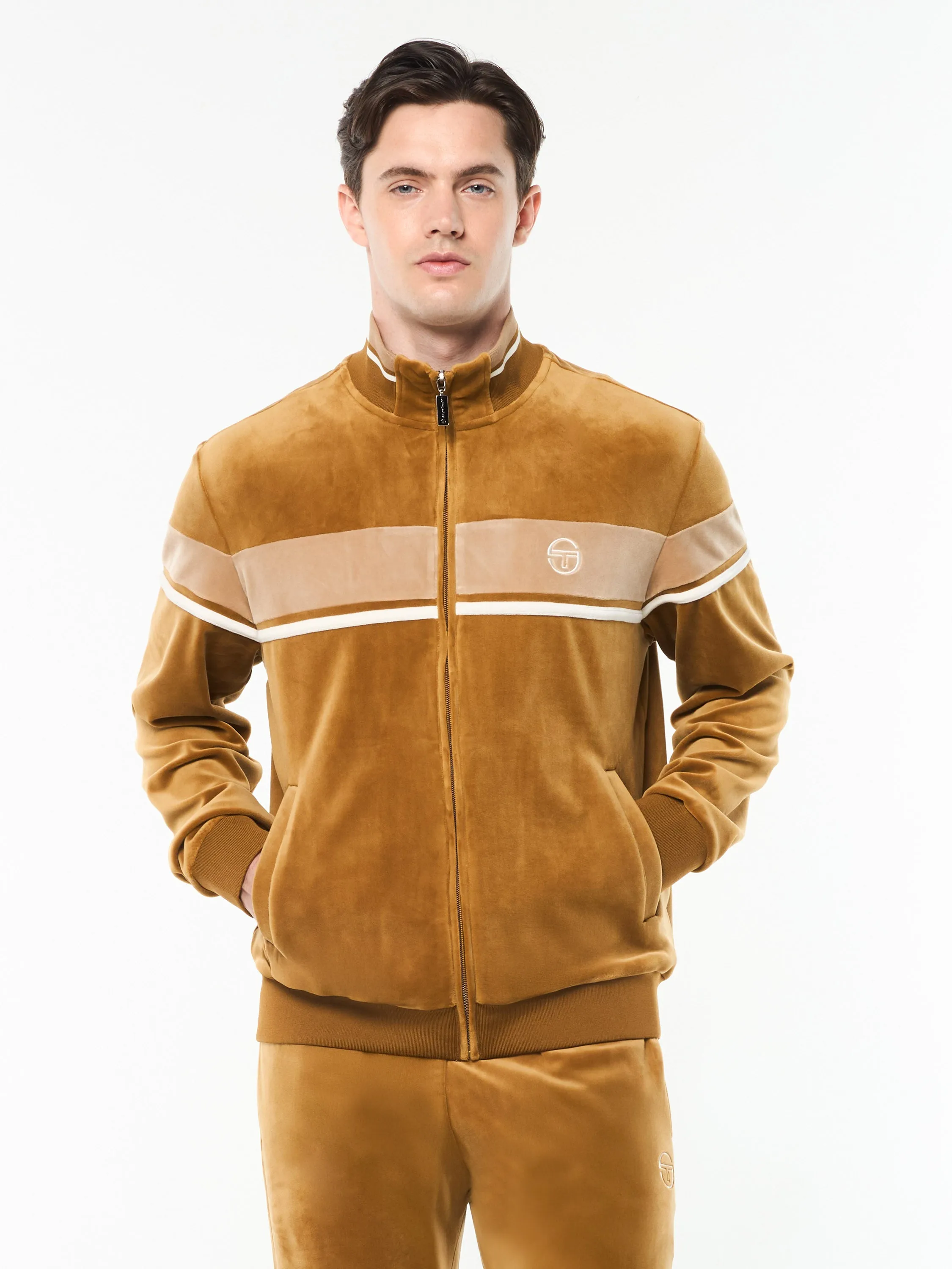 Damarindo Velour Track Jacket- Bronze Brown sold by Sergio Tacchini product image thumbnail 2