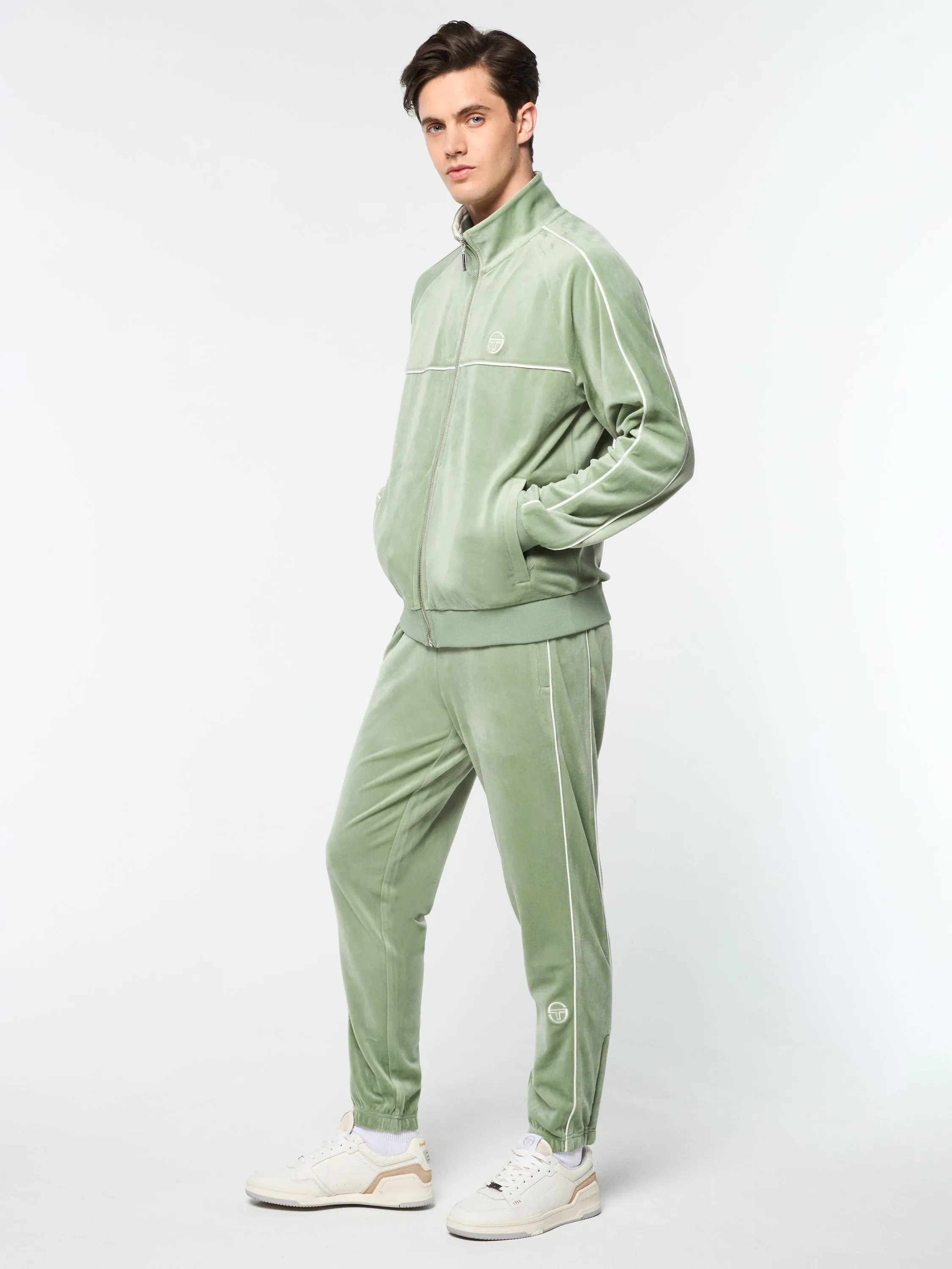 Lioni Velour Track Jacket- Hedge Green sold by Sergio Tacchini product image thumbnail 4