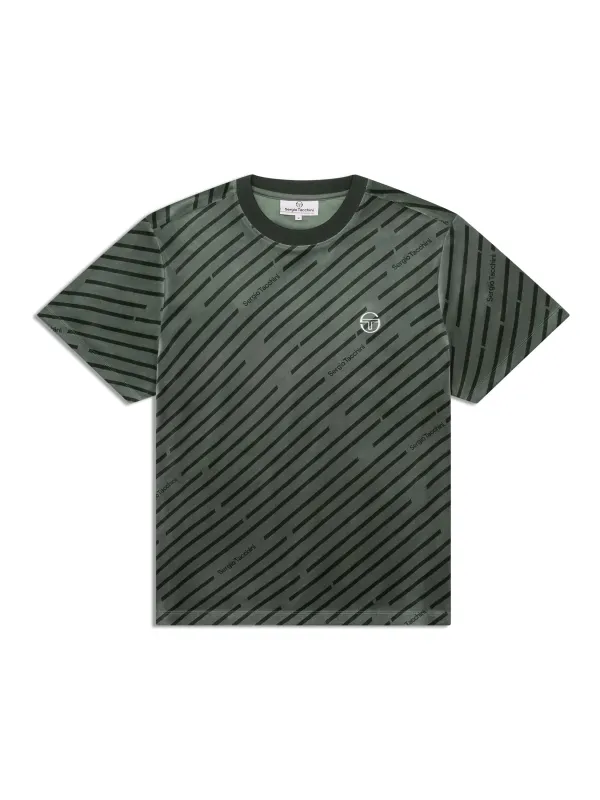 Obliquo Velour T-Shirt-Agave Green made by Sergio Tacchini