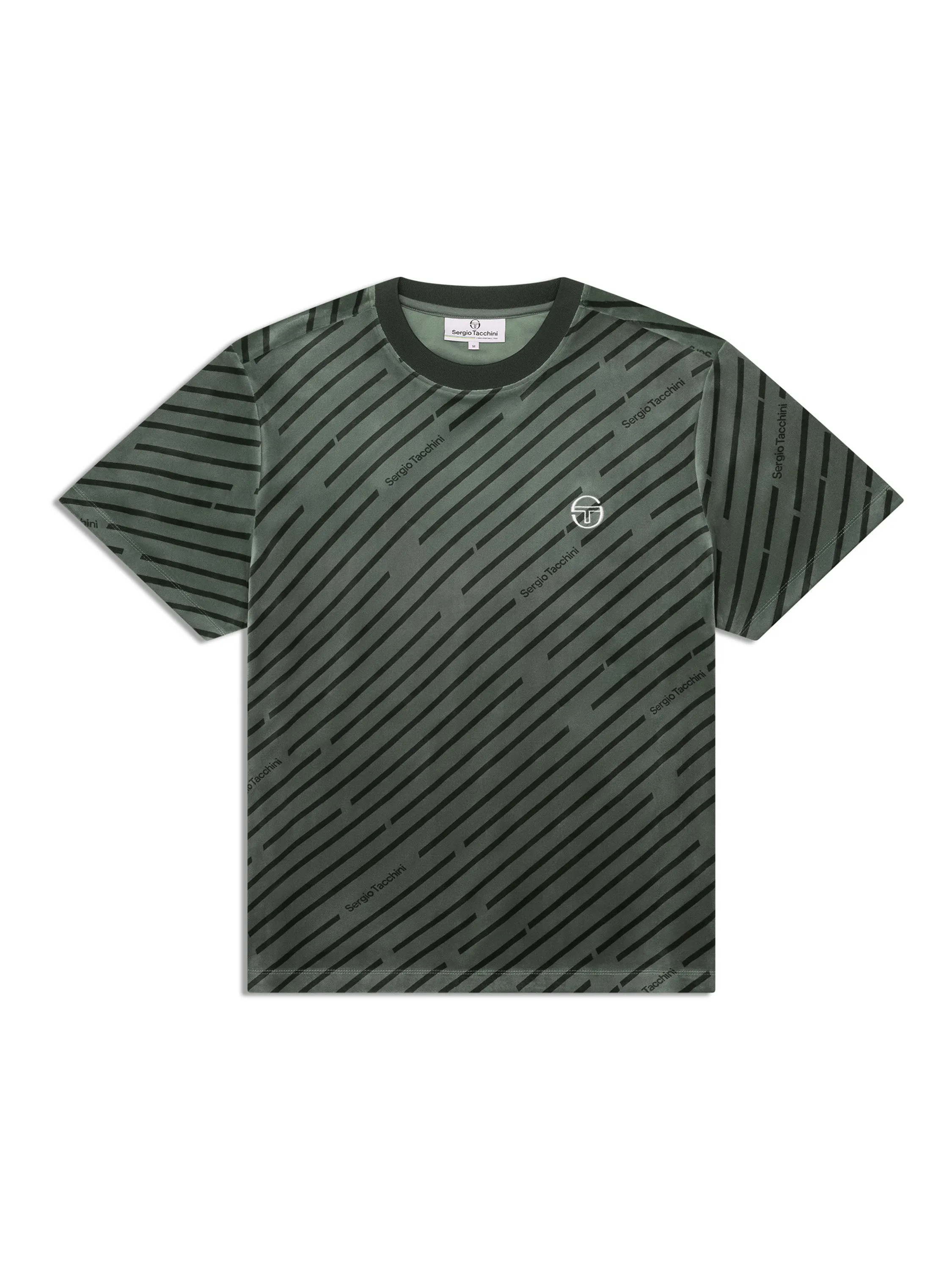 Obliquo Velour T-Shirt-Agave Green sold by Sergio Tacchini