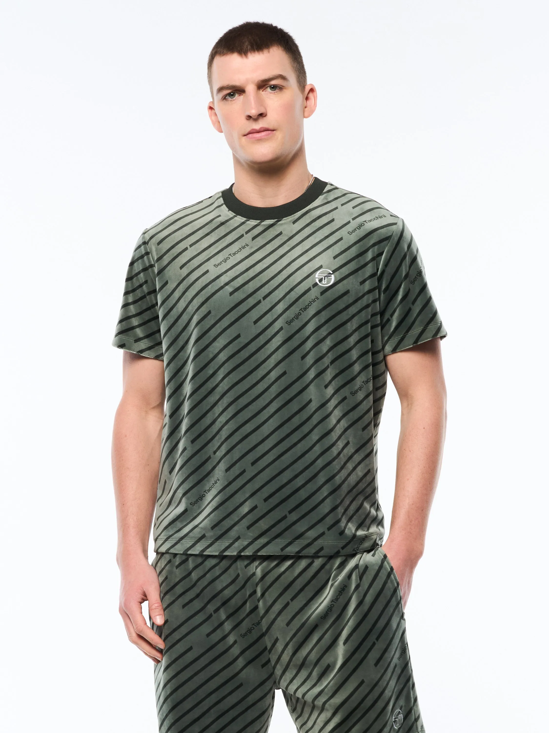 Obliquo Velour T-Shirt-Agave Green sold by Sergio Tacchini product image thumbnail 2