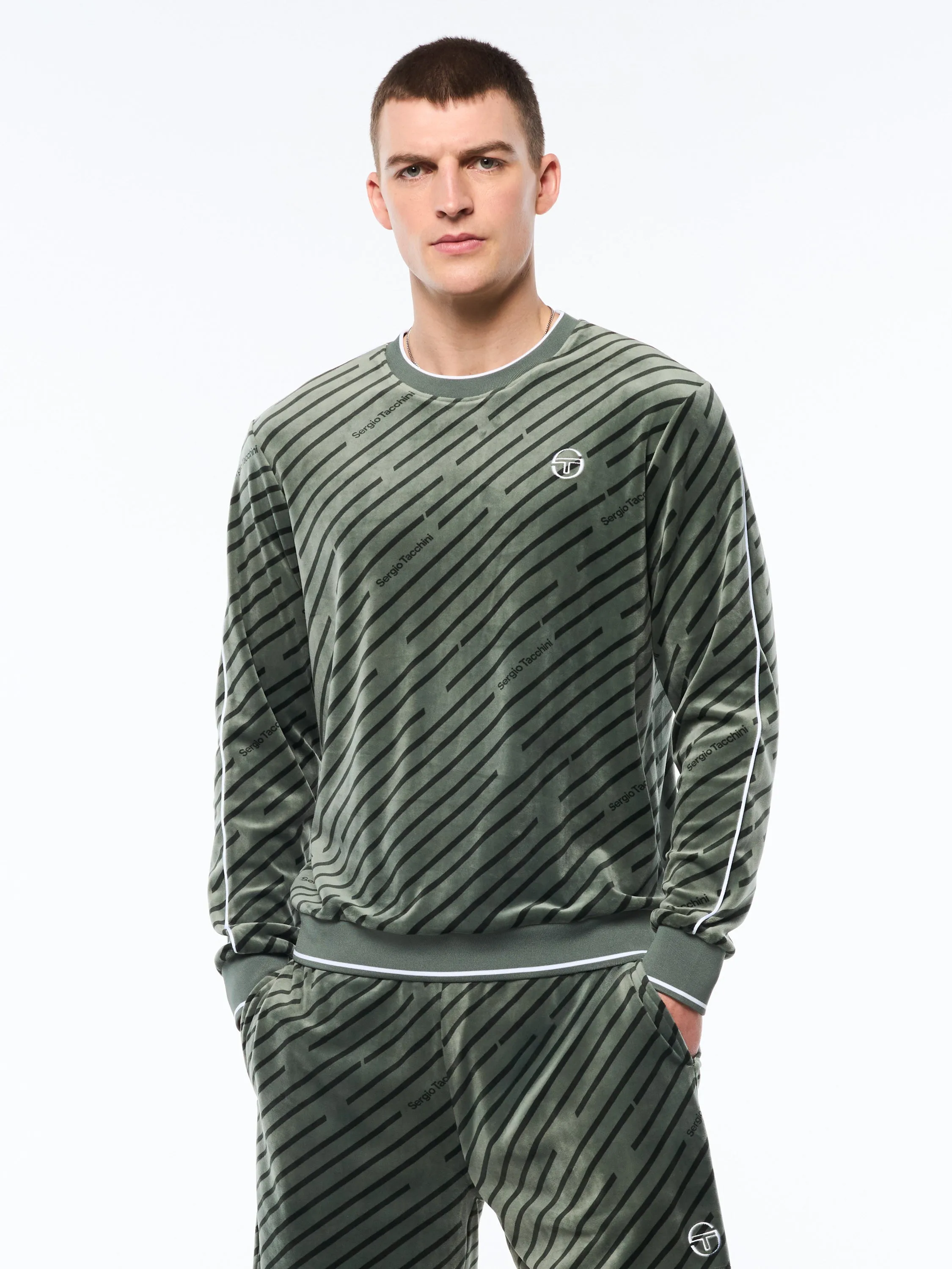 Obliquo Velour Crewneck-Agave Green sold by Sergio Tacchini product image thumbnail 2