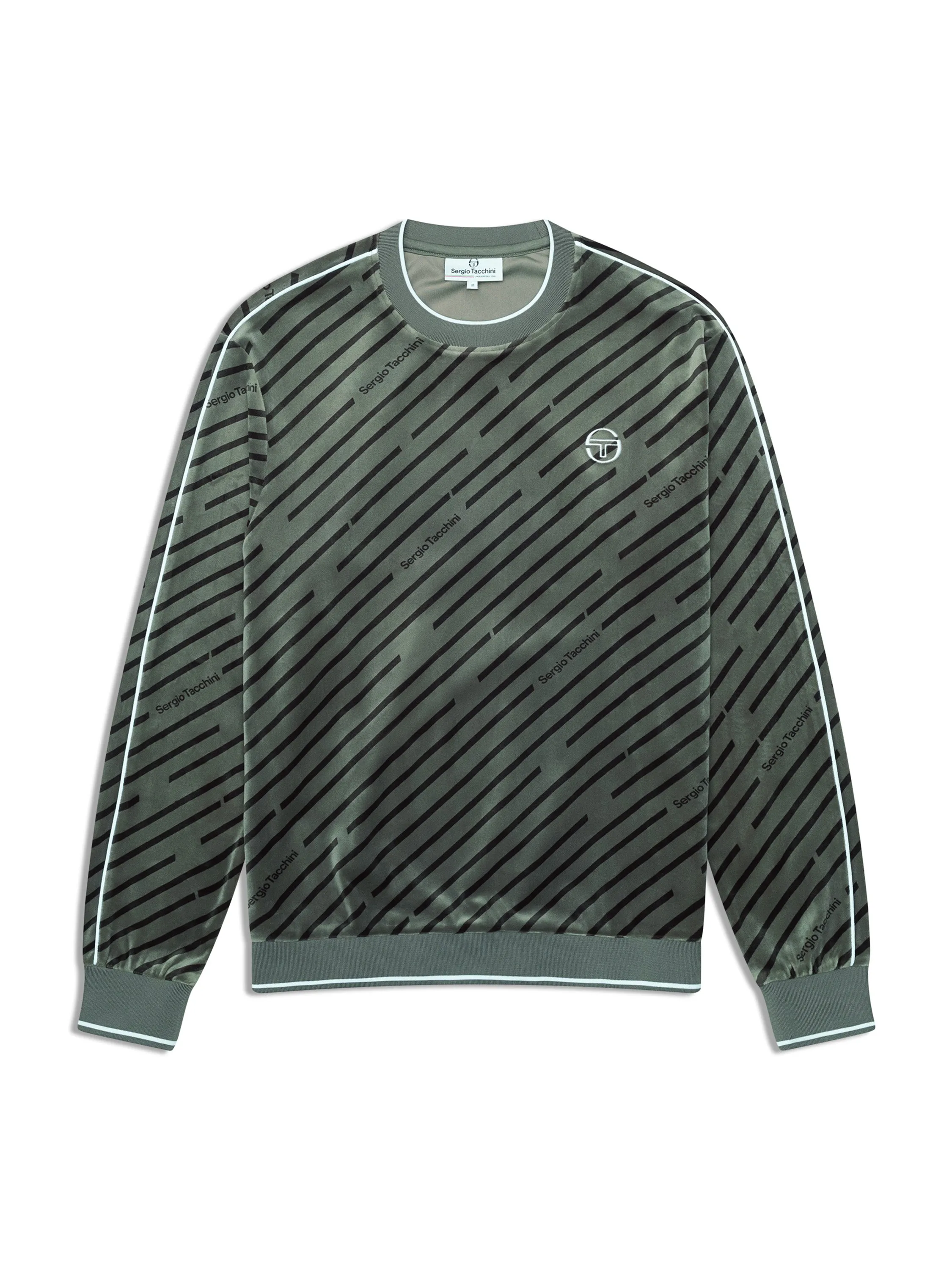 Obliquo Velour Crewneck-Agave Green sold by Sergio Tacchini