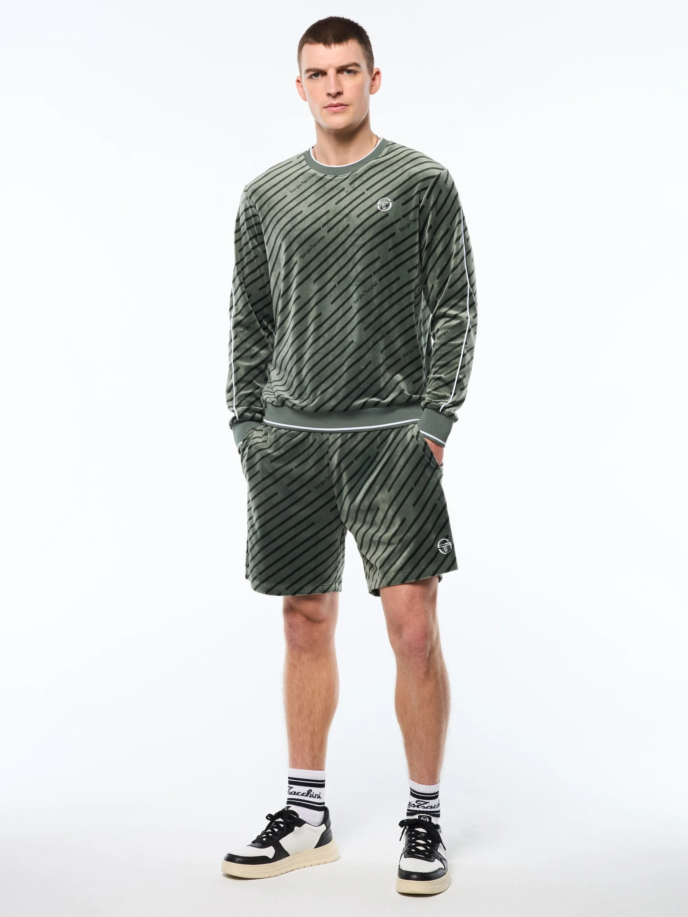 Obliquo Velour Crewneck-Agave Green sold by Sergio Tacchini product image thumbnail 3