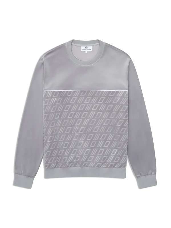 Bandiera Debossed Velour Crewneck-Sleet made by Sergio Tacchini