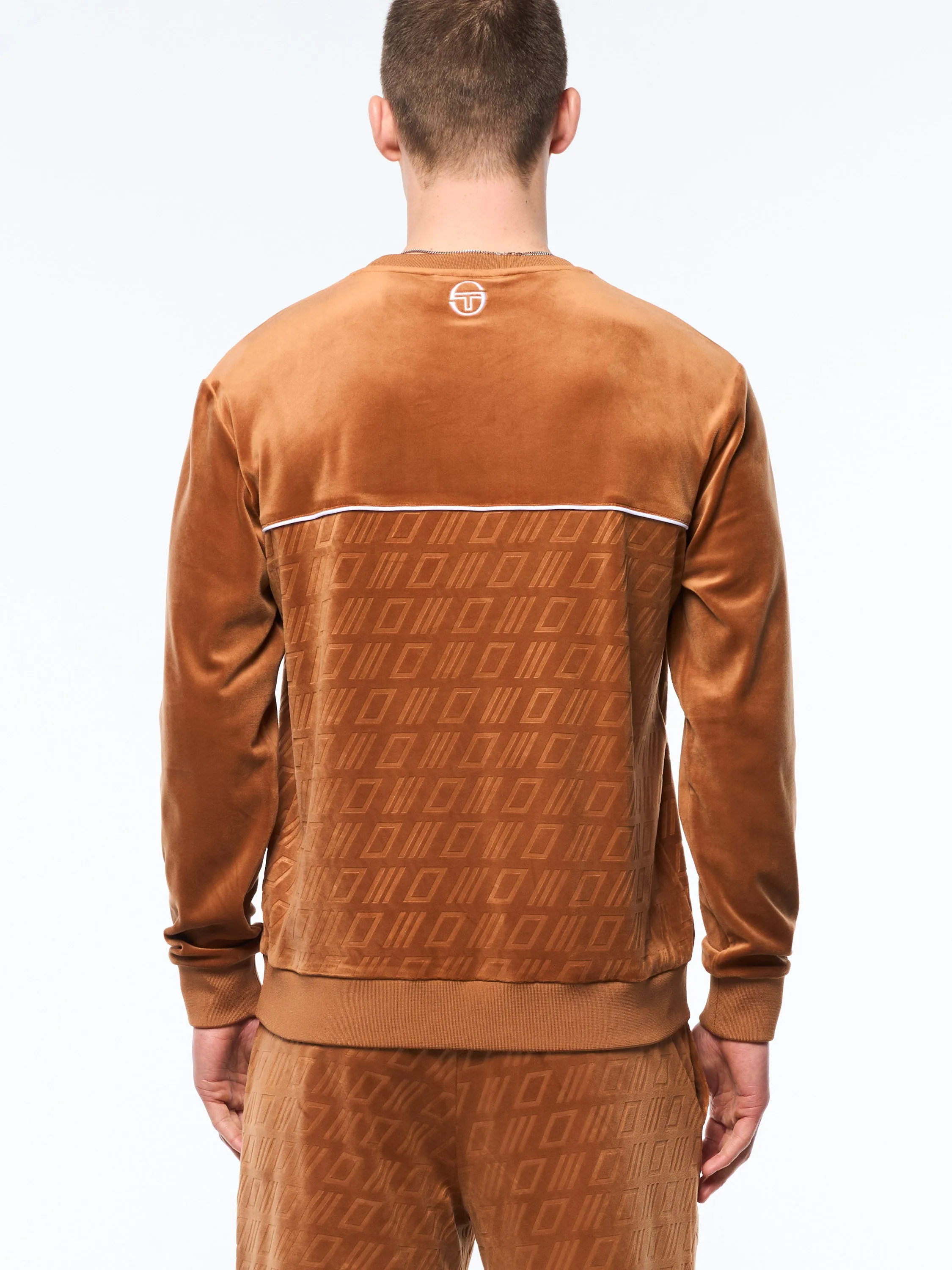 Bandiera Debossed Velour Crewneck-Sugar Almond sold by Sergio Tacchini product image thumbnail 5