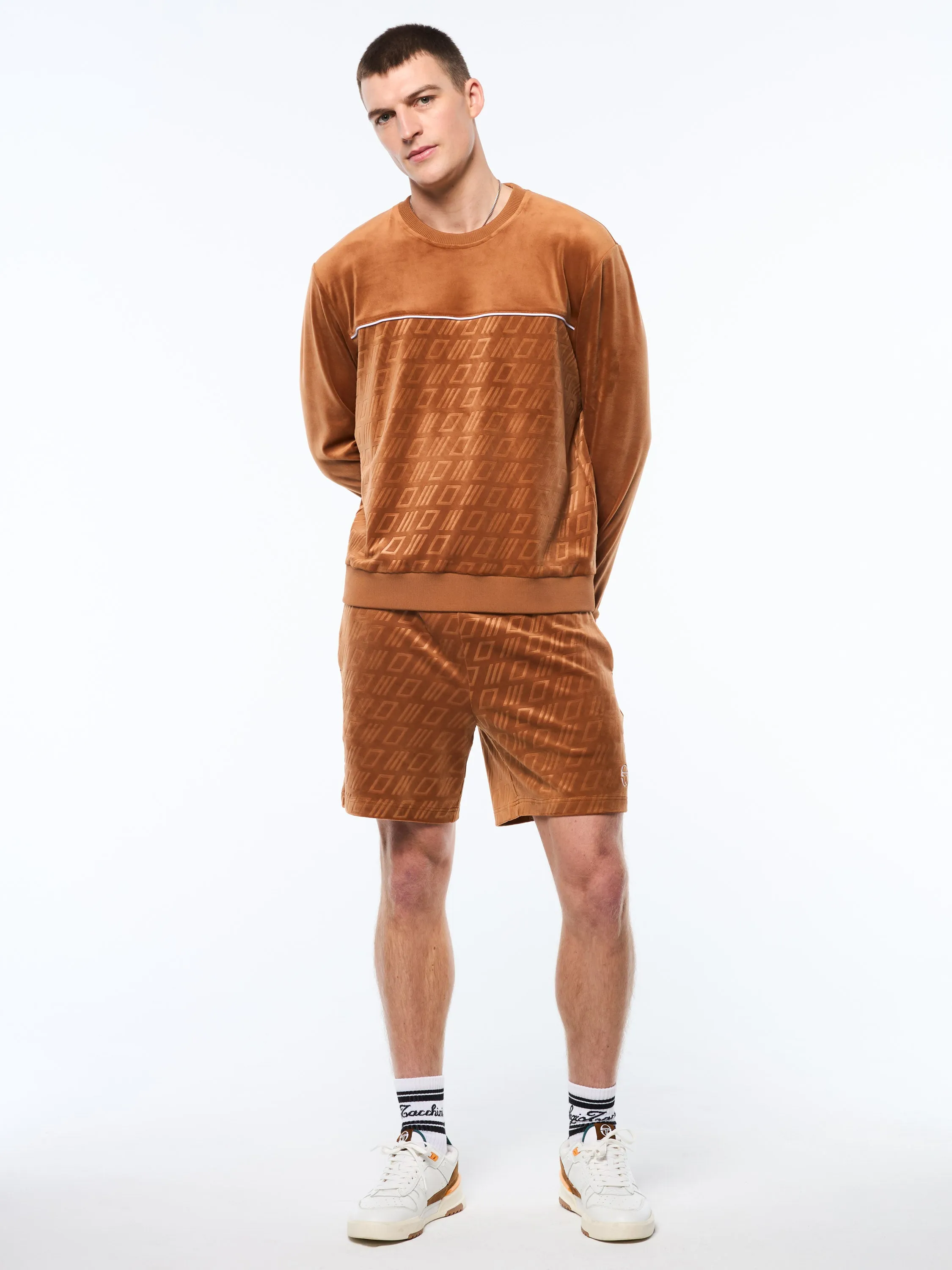Bandiera Debossed Velour Crewneck-Sugar Almond sold by Sergio Tacchini product image thumbnail 3