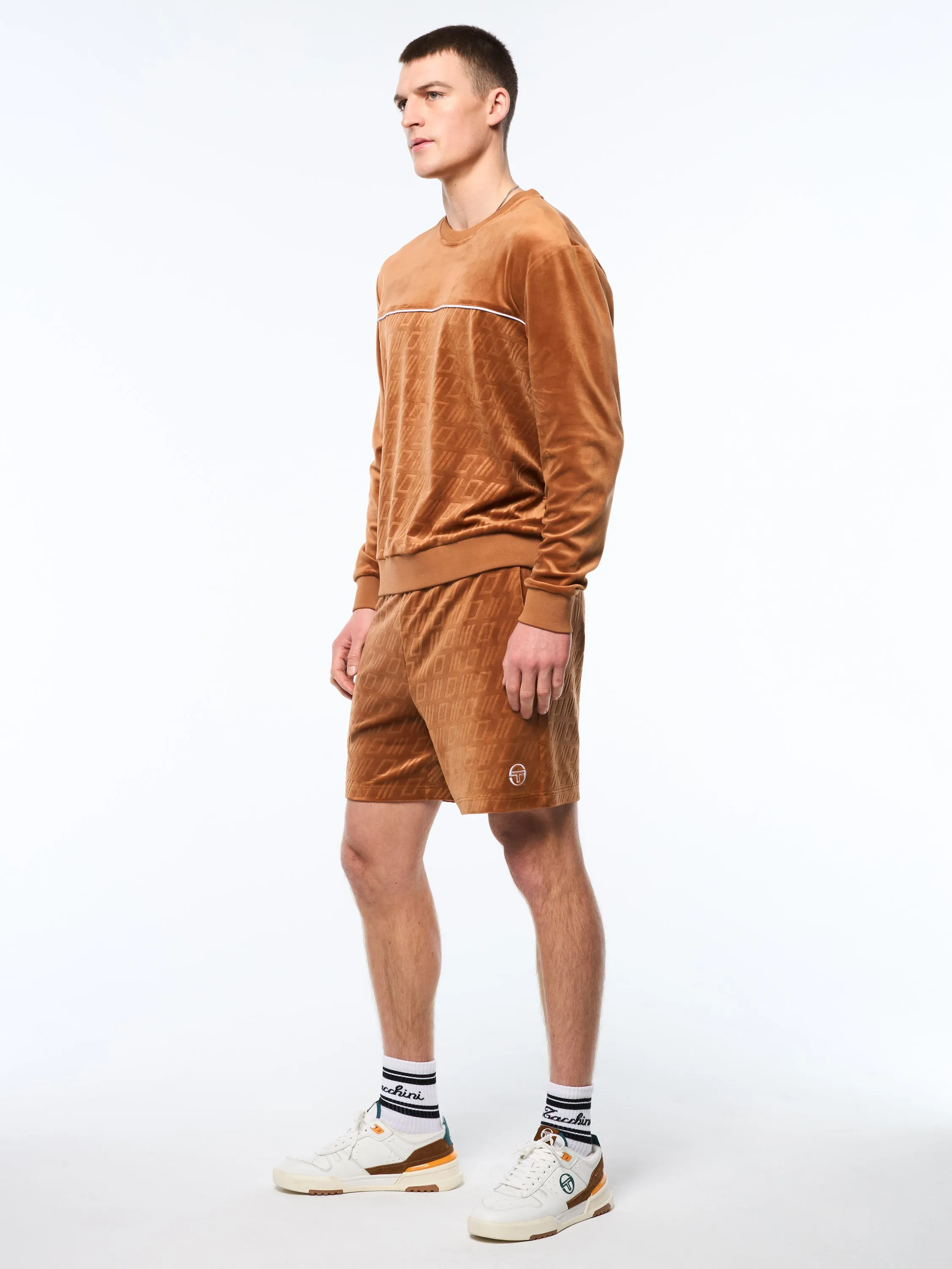 Bandiera Debossed Velour Crewneck-Sugar Almond sold by Sergio Tacchini product image thumbnail 4