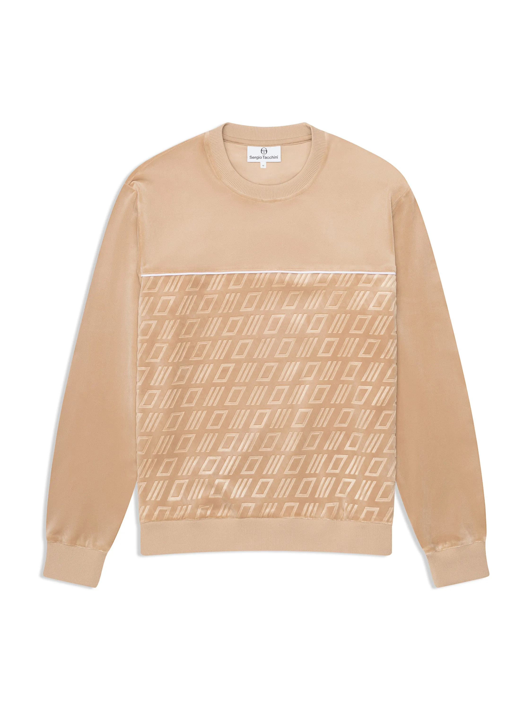 Bandiera Debossed Velour Crewneck-Humus sold by Sergio Tacchini