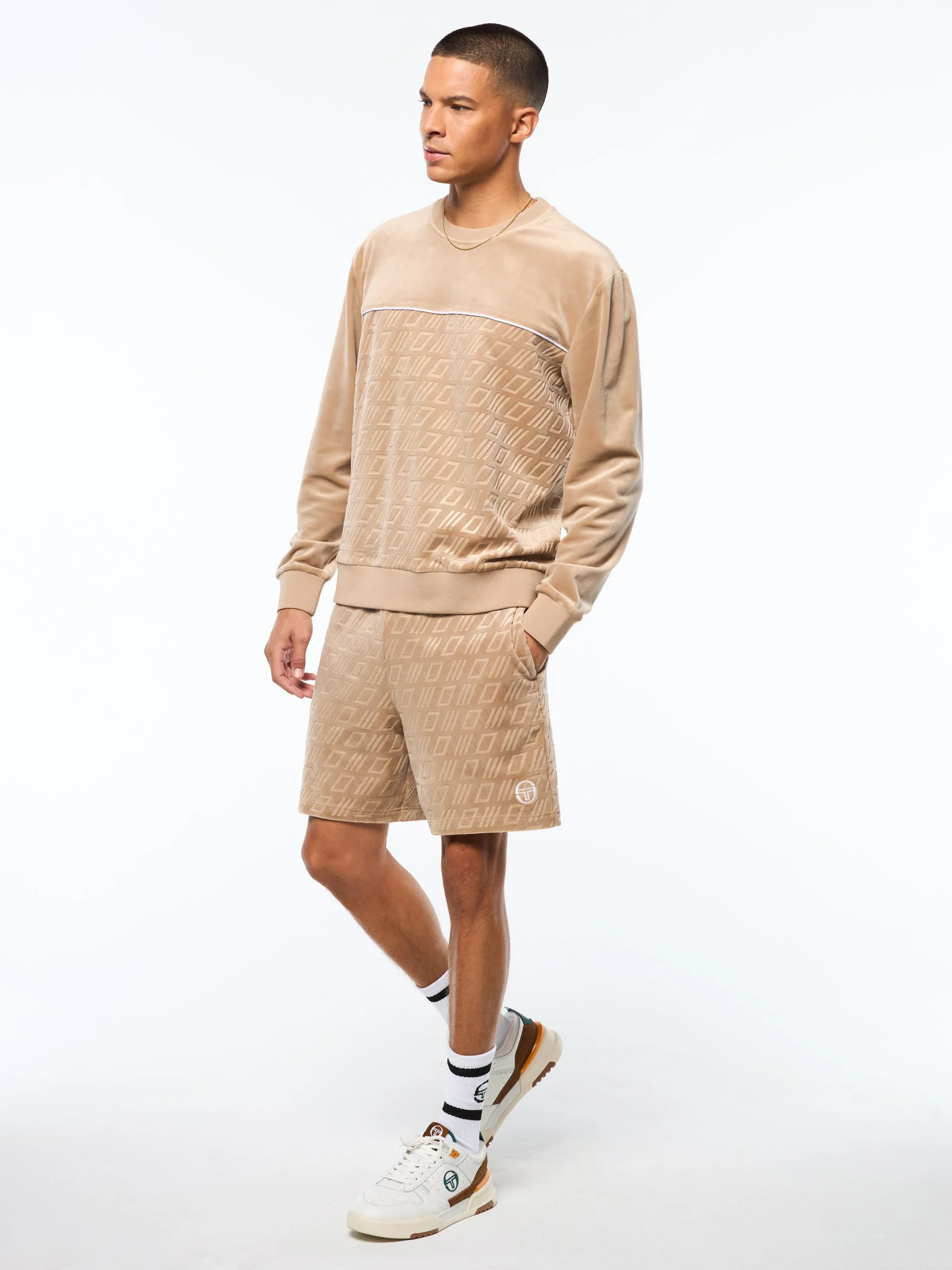 Bandiera Debossed Velour Crewneck-Humus sold by Sergio Tacchini product image thumbnail 4