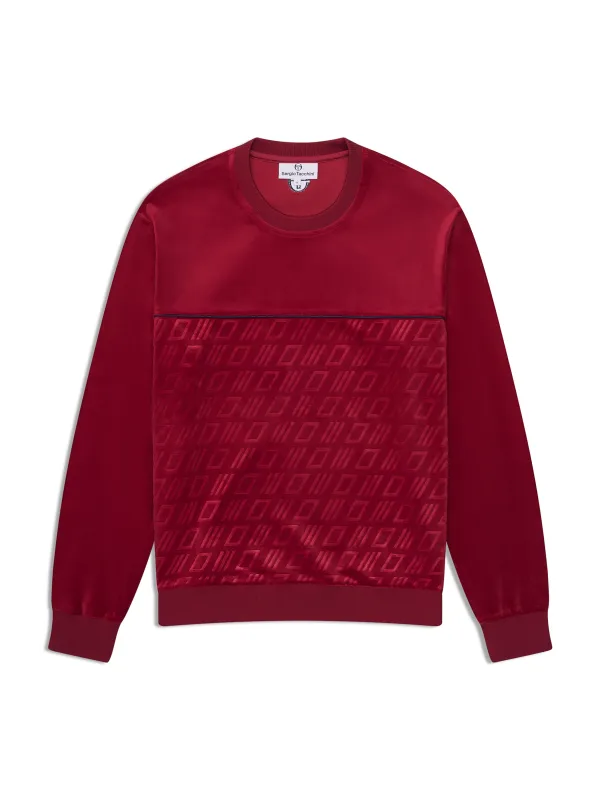 Bandiera Debossed Velour Crewneck-Rhubarb made by Sergio Tacchini