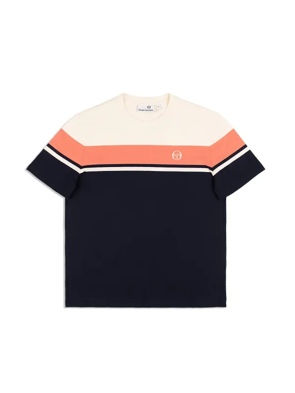 Damarindo T-Shirt Archivio -Gardenia/ Maritime Blue sold by Sergio Tacchini