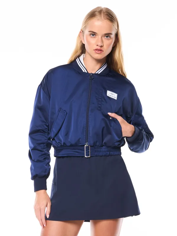 Women's Piano Bomber Jacket-Maritime Blue made by Sergio Tacchini