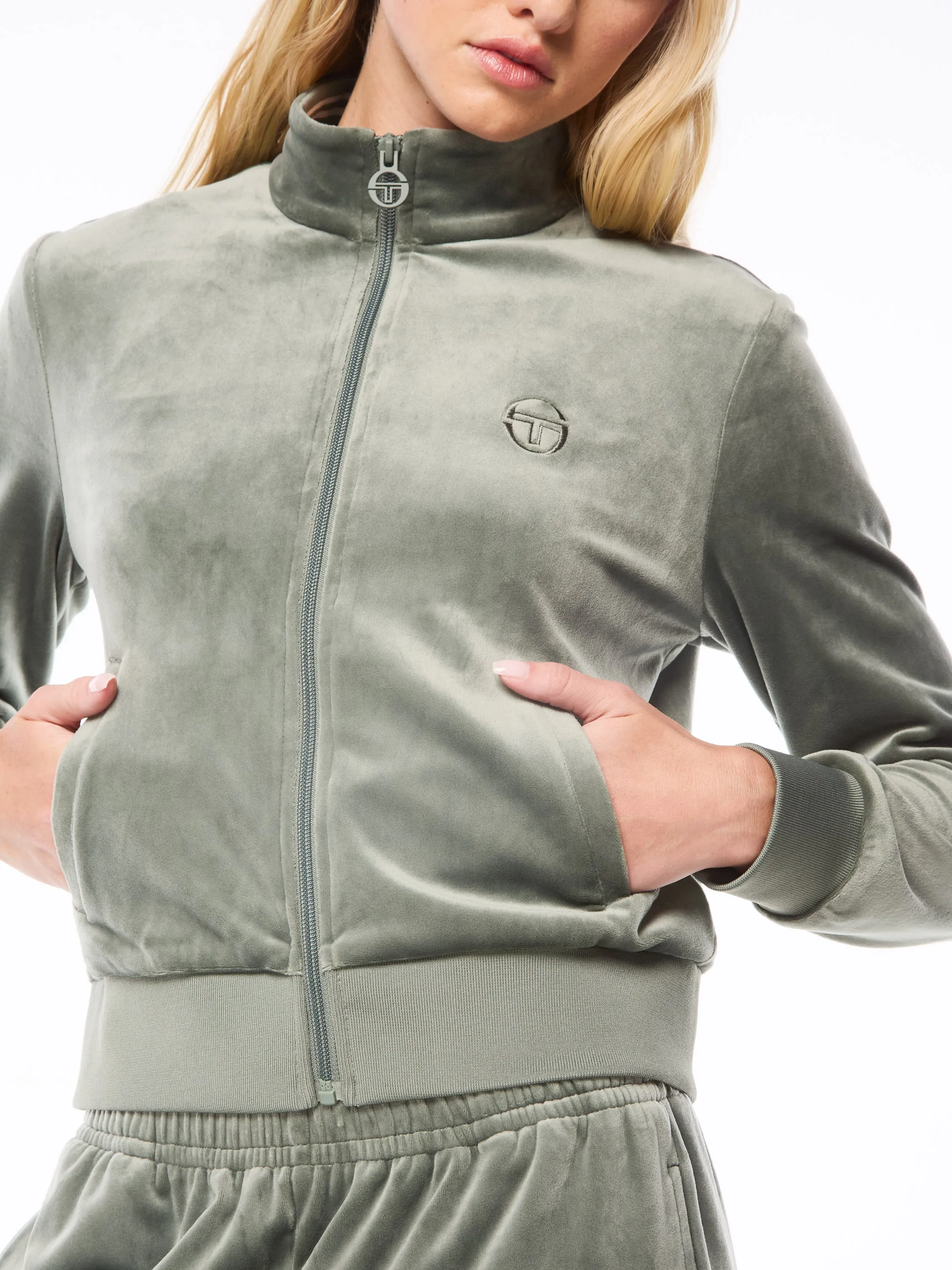 Nuvola Velour Track Jacket-Agave Green sold by Sergio Tacchini product image thumbnail 4