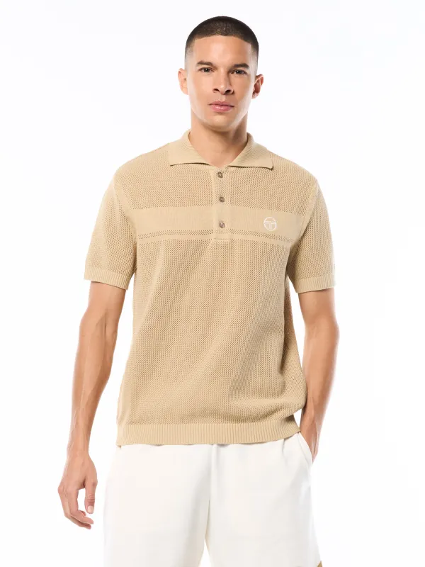 Sabino Knit Polo-Mojave Desert made by Sergio Tacchini