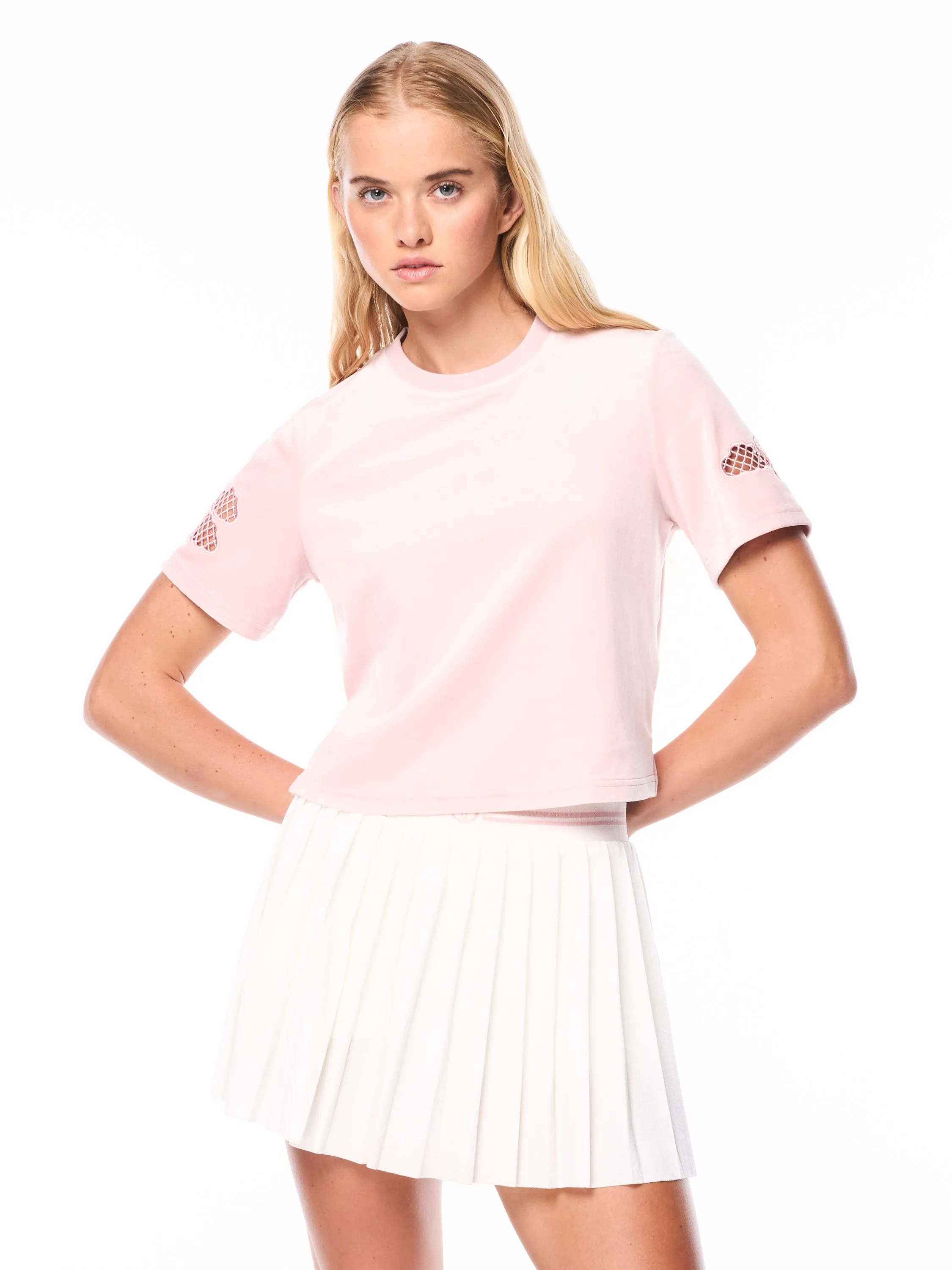 Nuvola Velour Cropped T-Shirt-Barely There sold by Sergio Tacchini