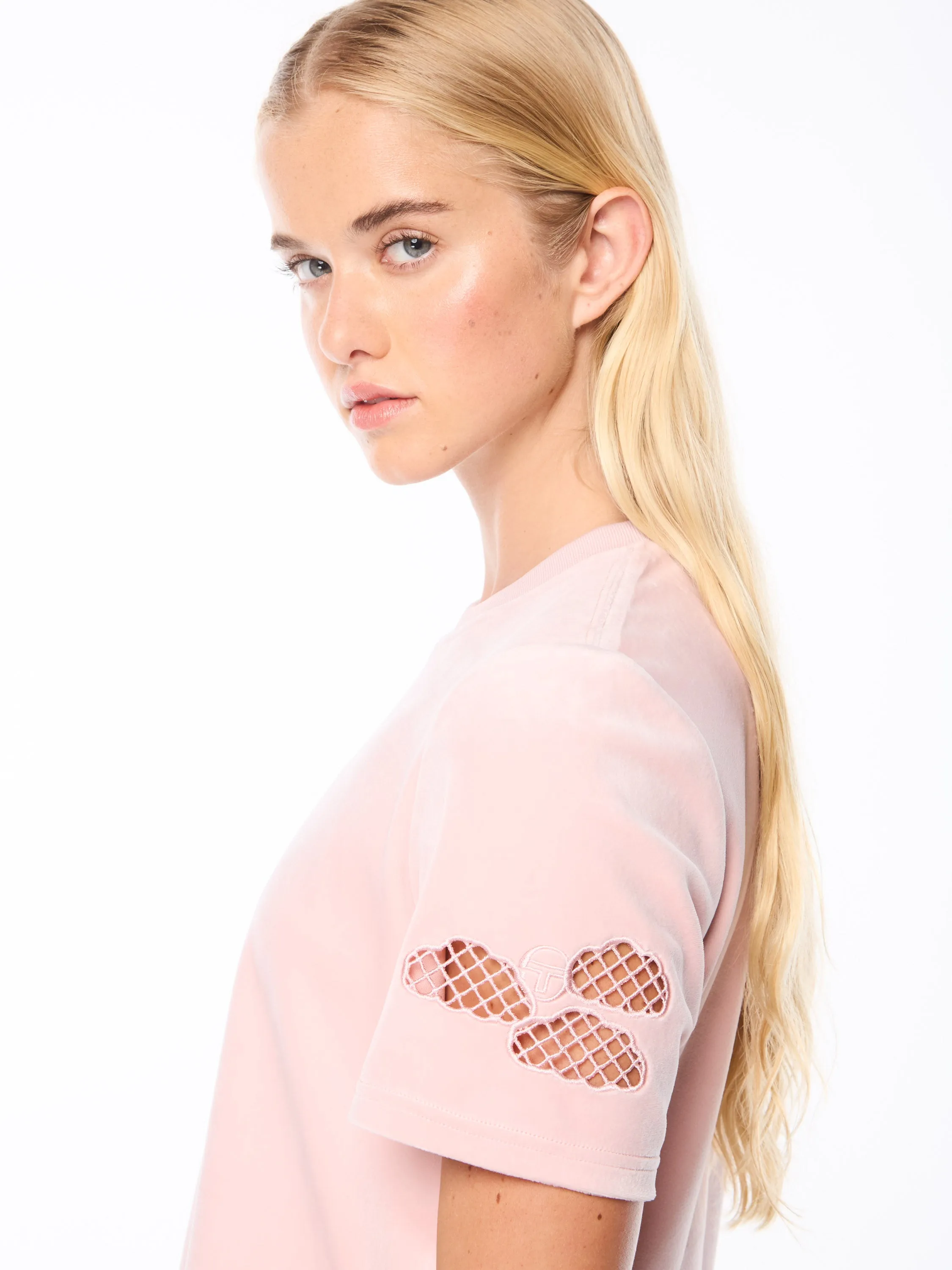 Nuvola Velour Cropped T-Shirt-Barely There sold by Sergio Tacchini product image thumbnail 3