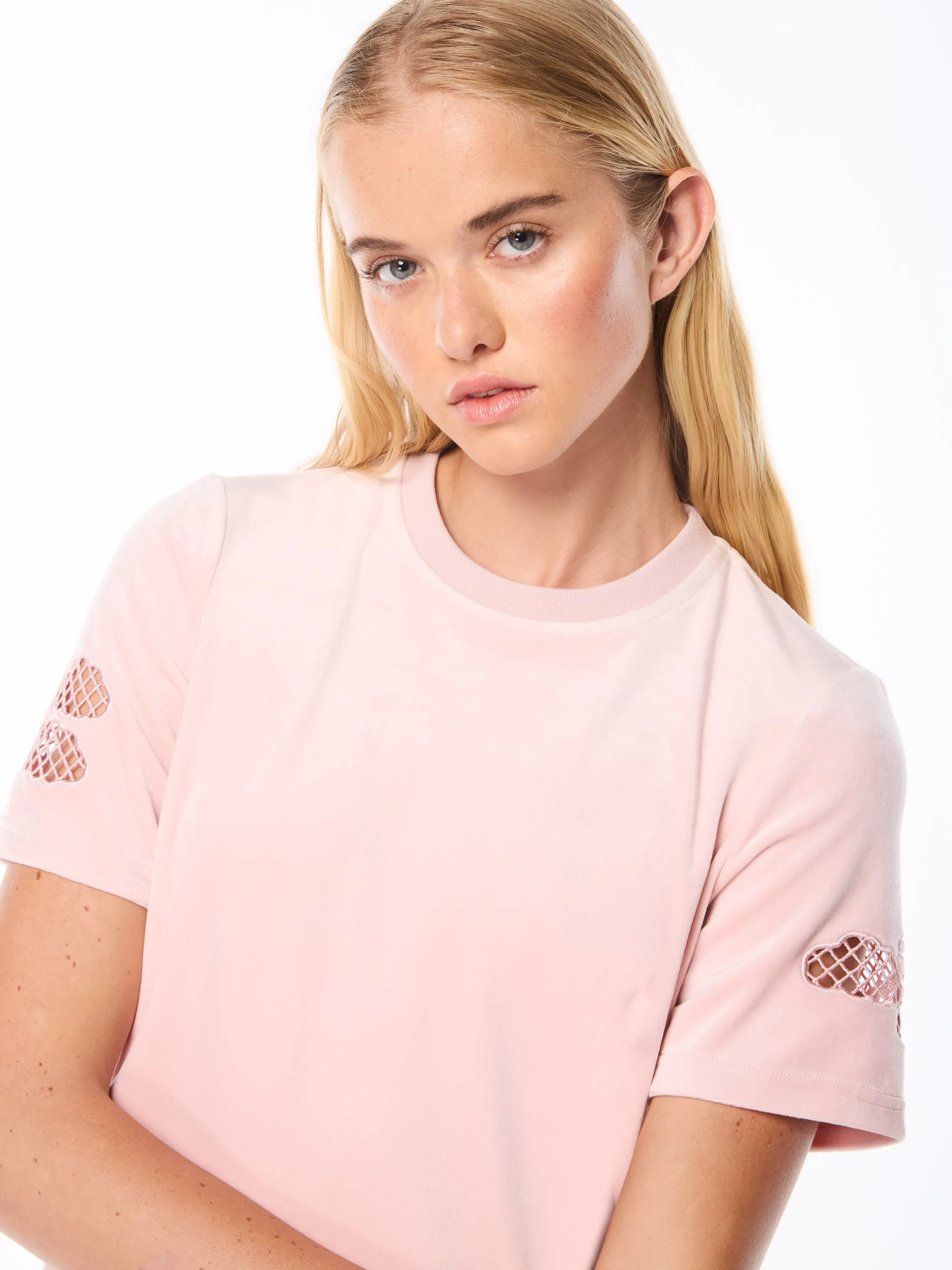Nuvola Velour Cropped T-Shirt-Barely There sold by Sergio Tacchini product image thumbnail 4
