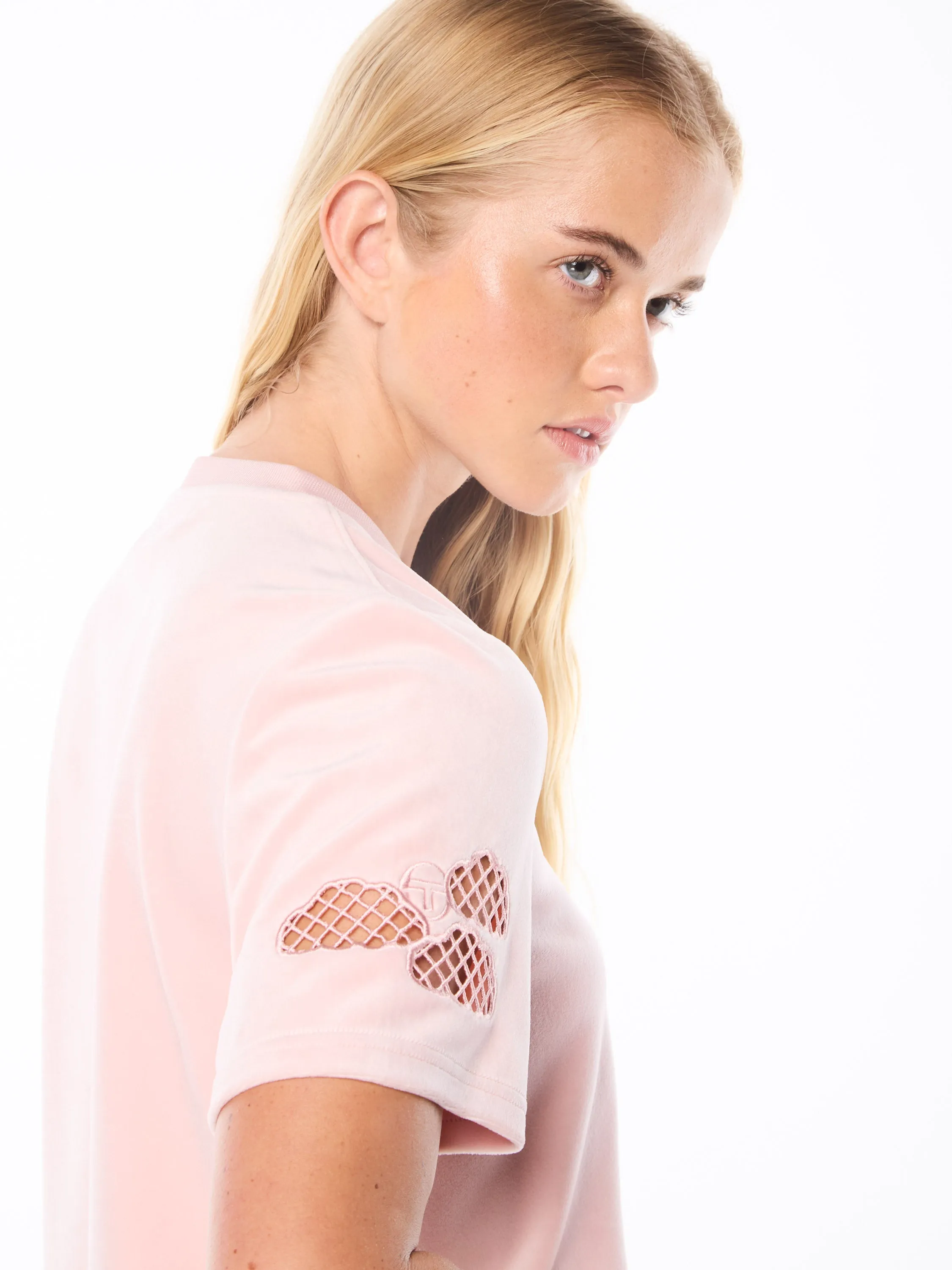Nuvola Velour Cropped T-Shirt-Barely There sold by Sergio Tacchini product image thumbnail 5