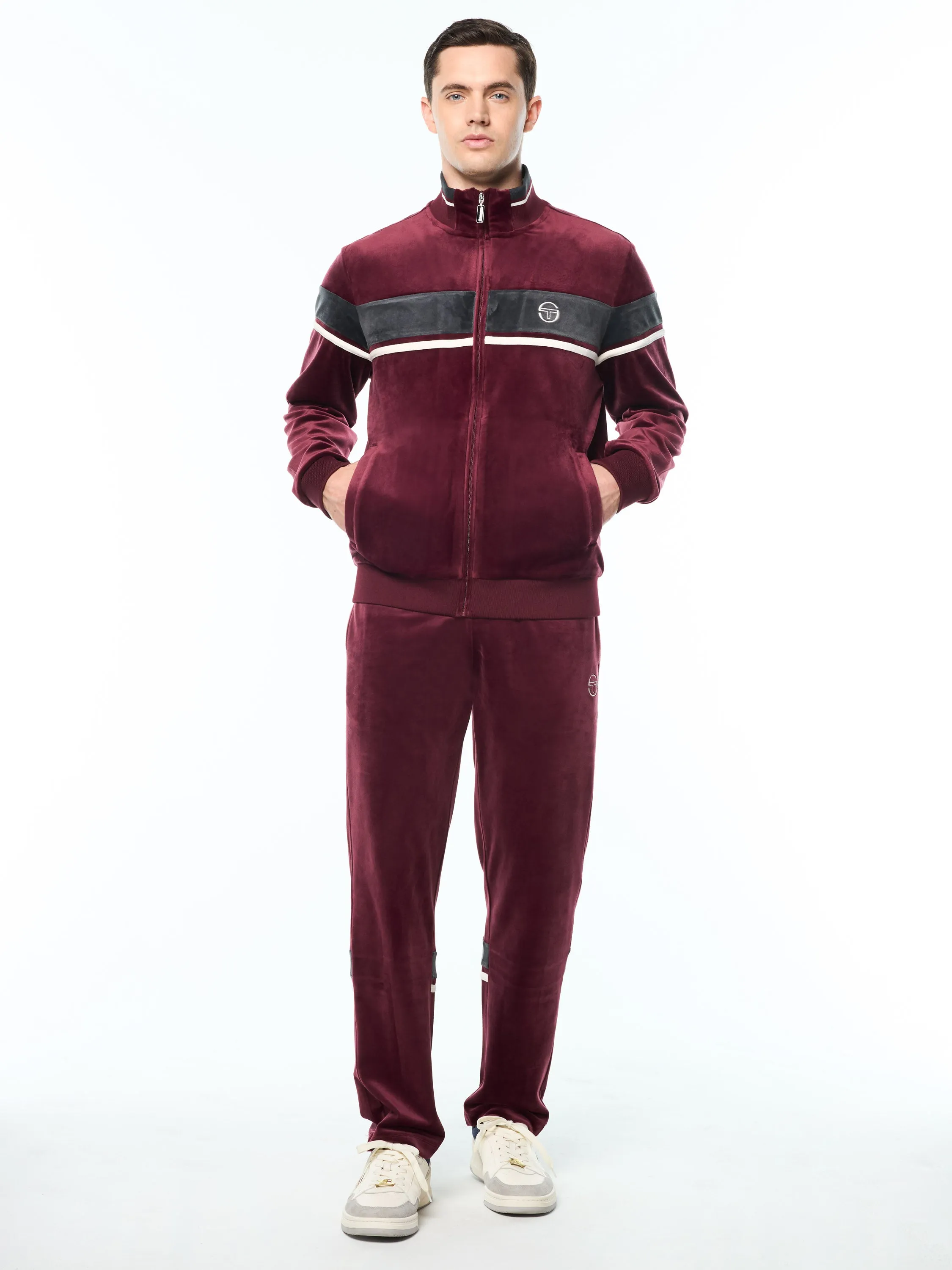 Damarindo Velour Track Jacket-Tawny Port sold by Sergio Tacchini product image thumbnail 3
