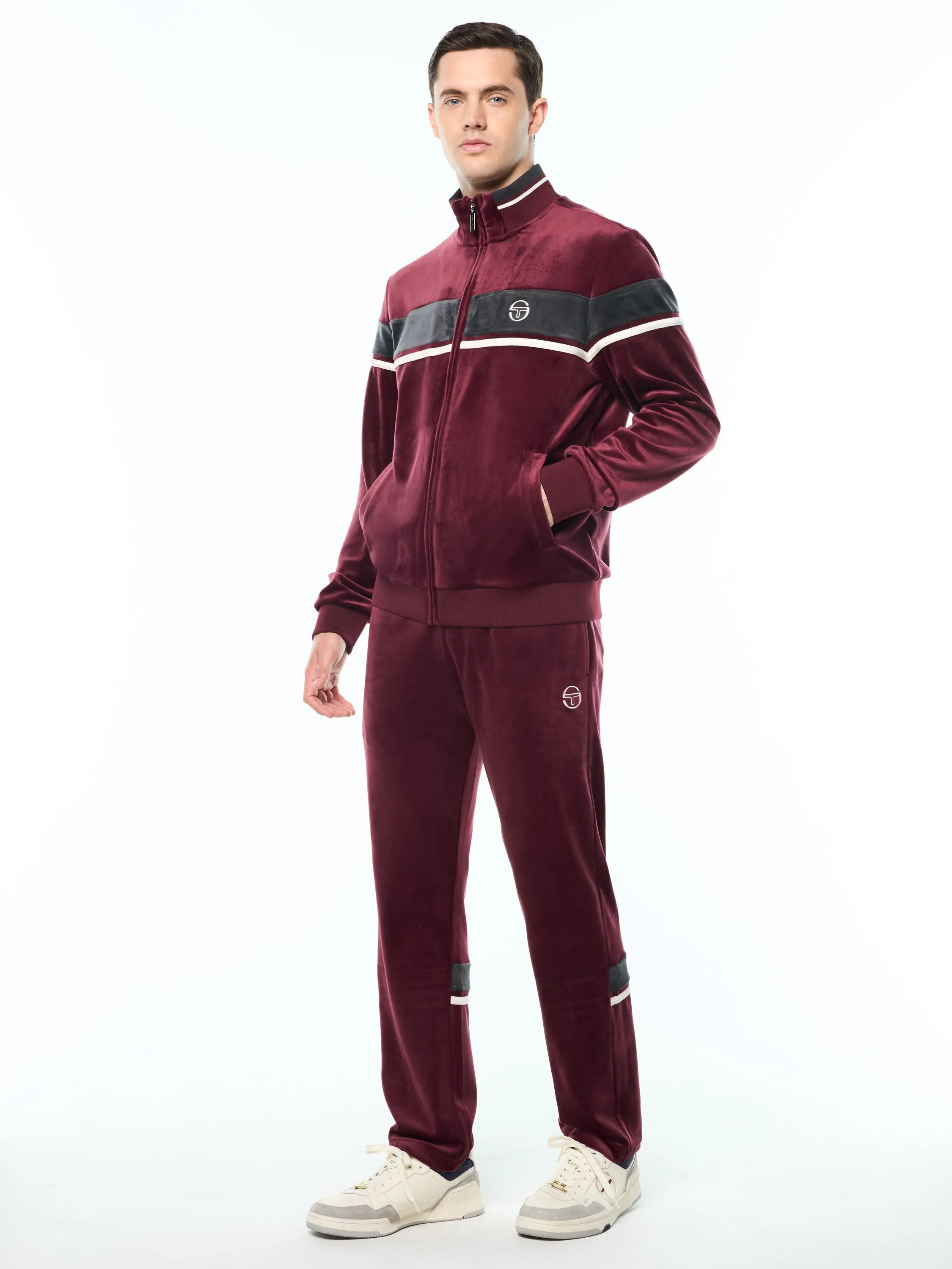 Damarindo Velour Track Jacket-Tawny Port sold by Sergio Tacchini product image thumbnail 4