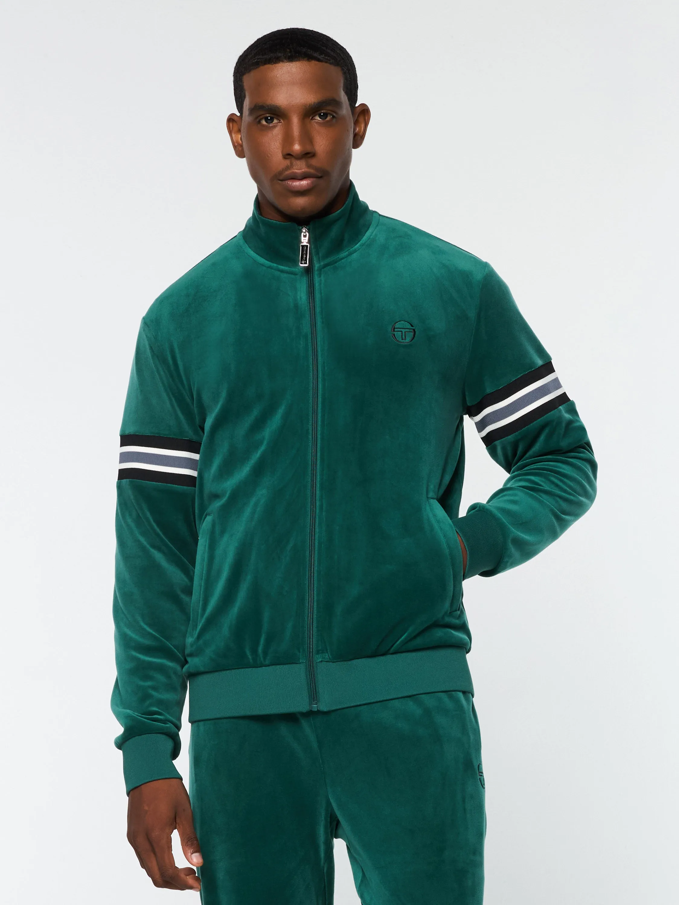 Ostuni Velour Track Jacket- Rainforest sold by Sergio Tacchini product image thumbnail 4
