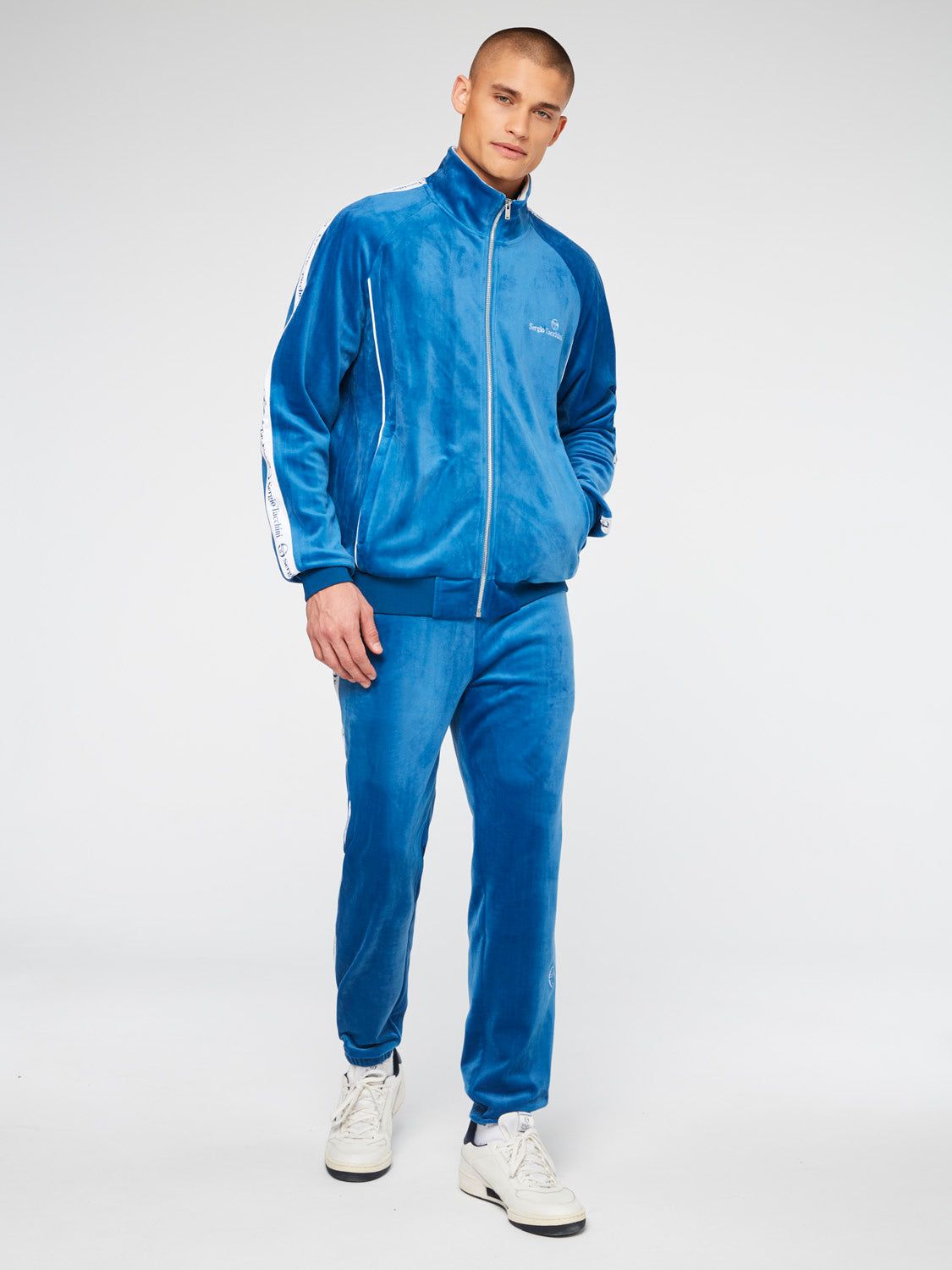Logo Velour Track Jacket-Vallarta Blue sold by Sergio Tacchini product image thumbnail 2
