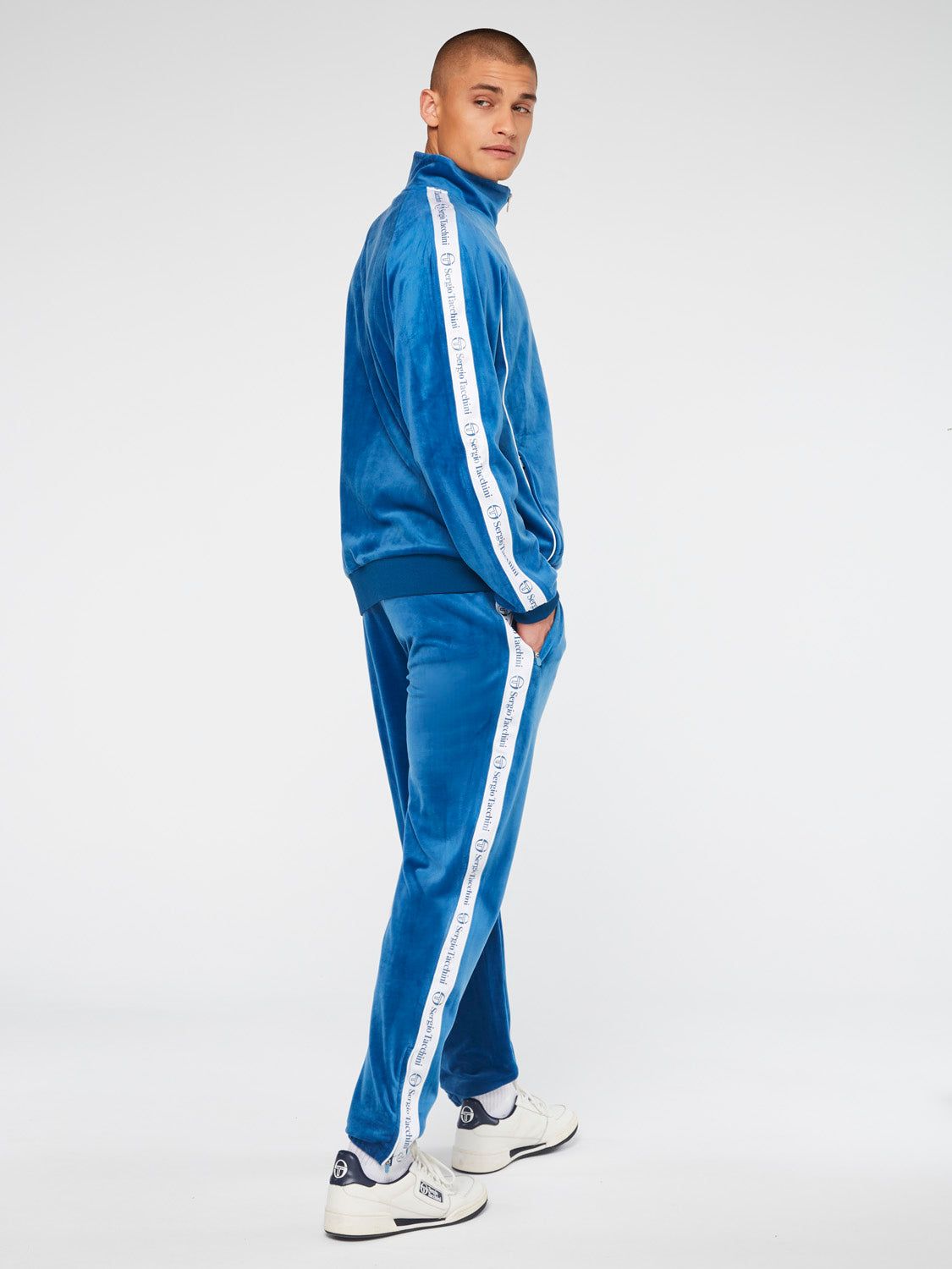 Logo Velour Track Jacket-Vallarta Blue sold by Sergio Tacchini product image thumbnail 3