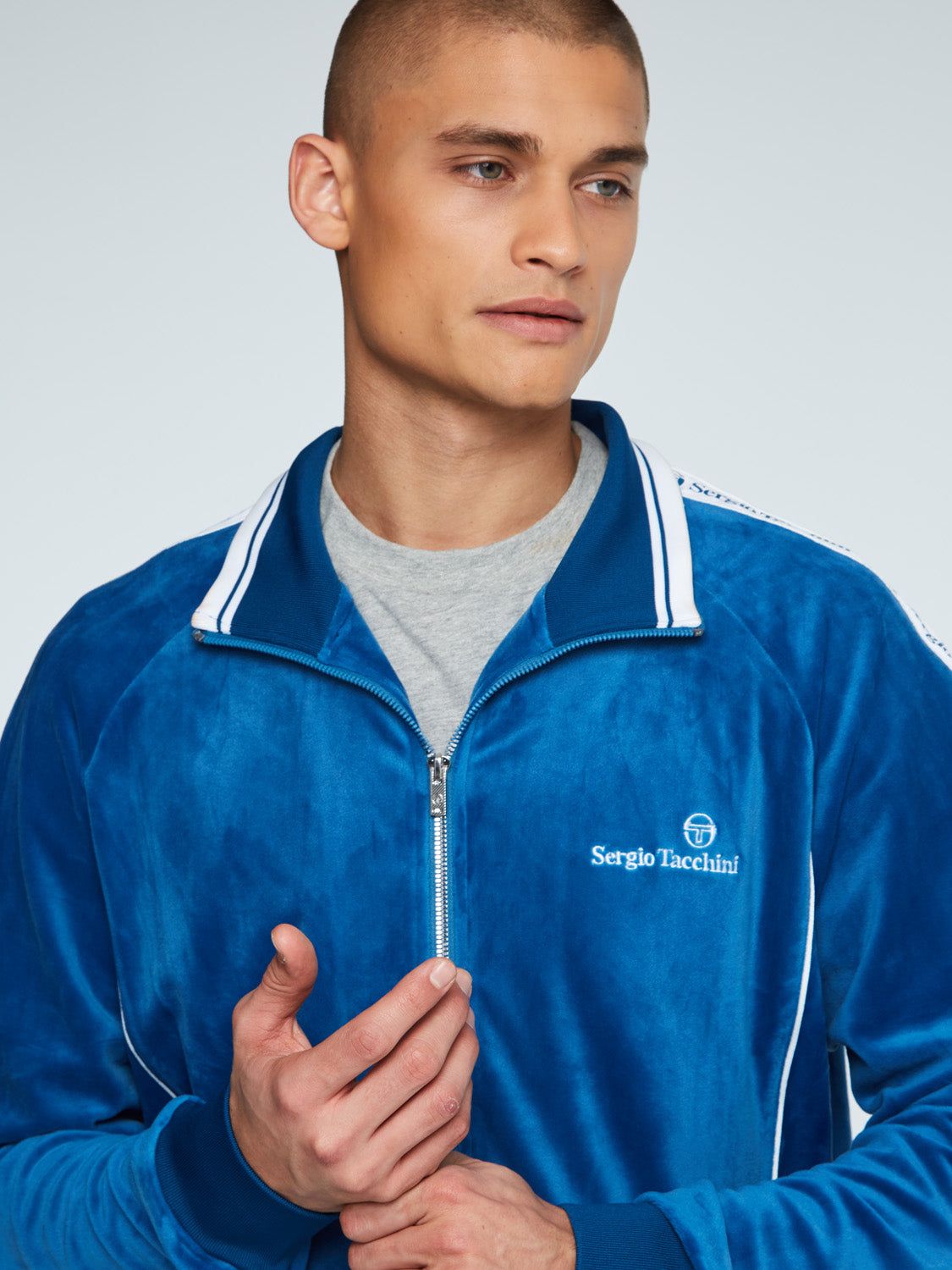 Logo Velour Track Jacket-Vallarta Blue sold by Sergio Tacchini product image thumbnail 6