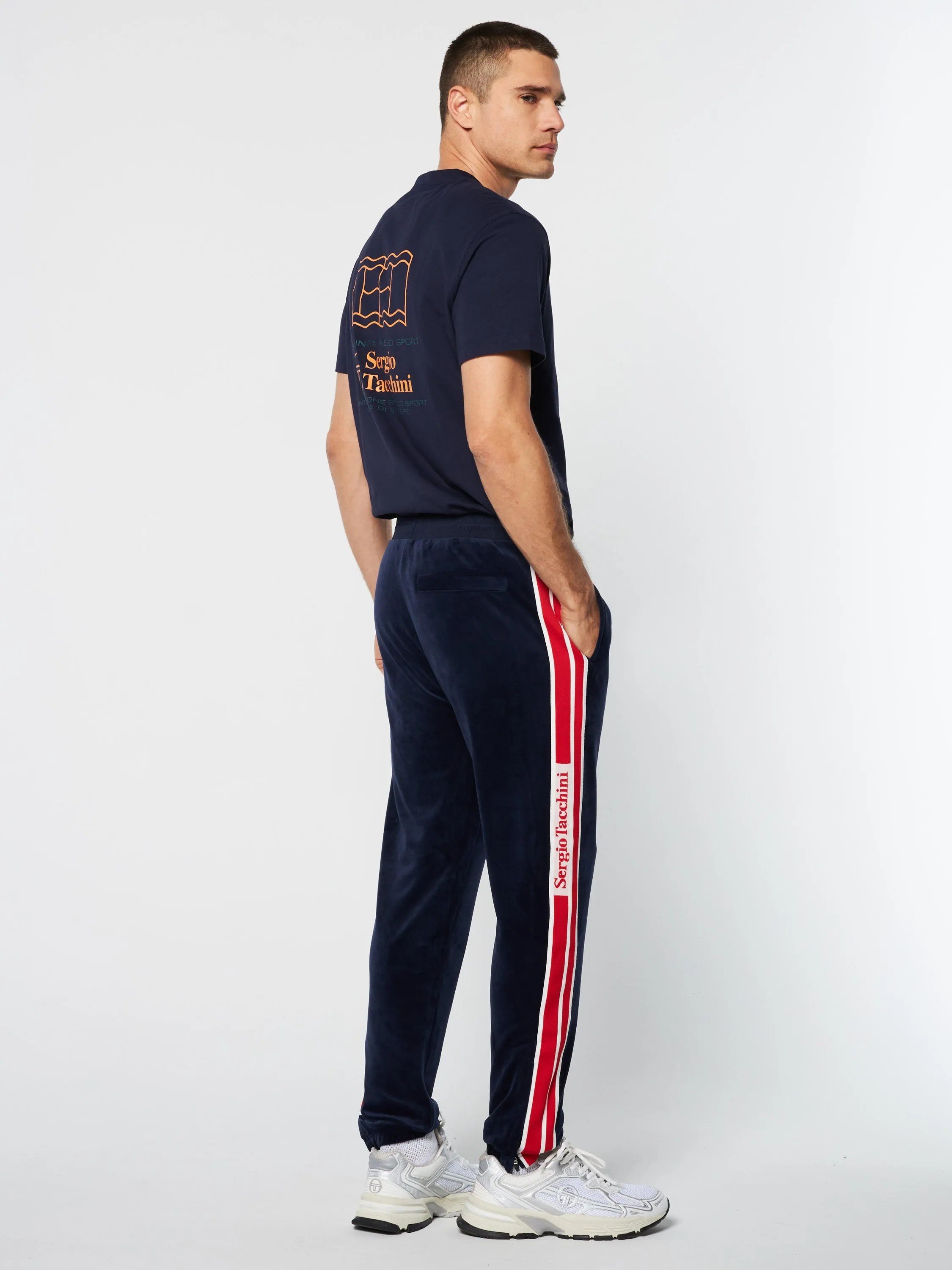 Pereto Velour Track Pant- Maritime Blue sold by Sergio Tacchini product image thumbnail 4