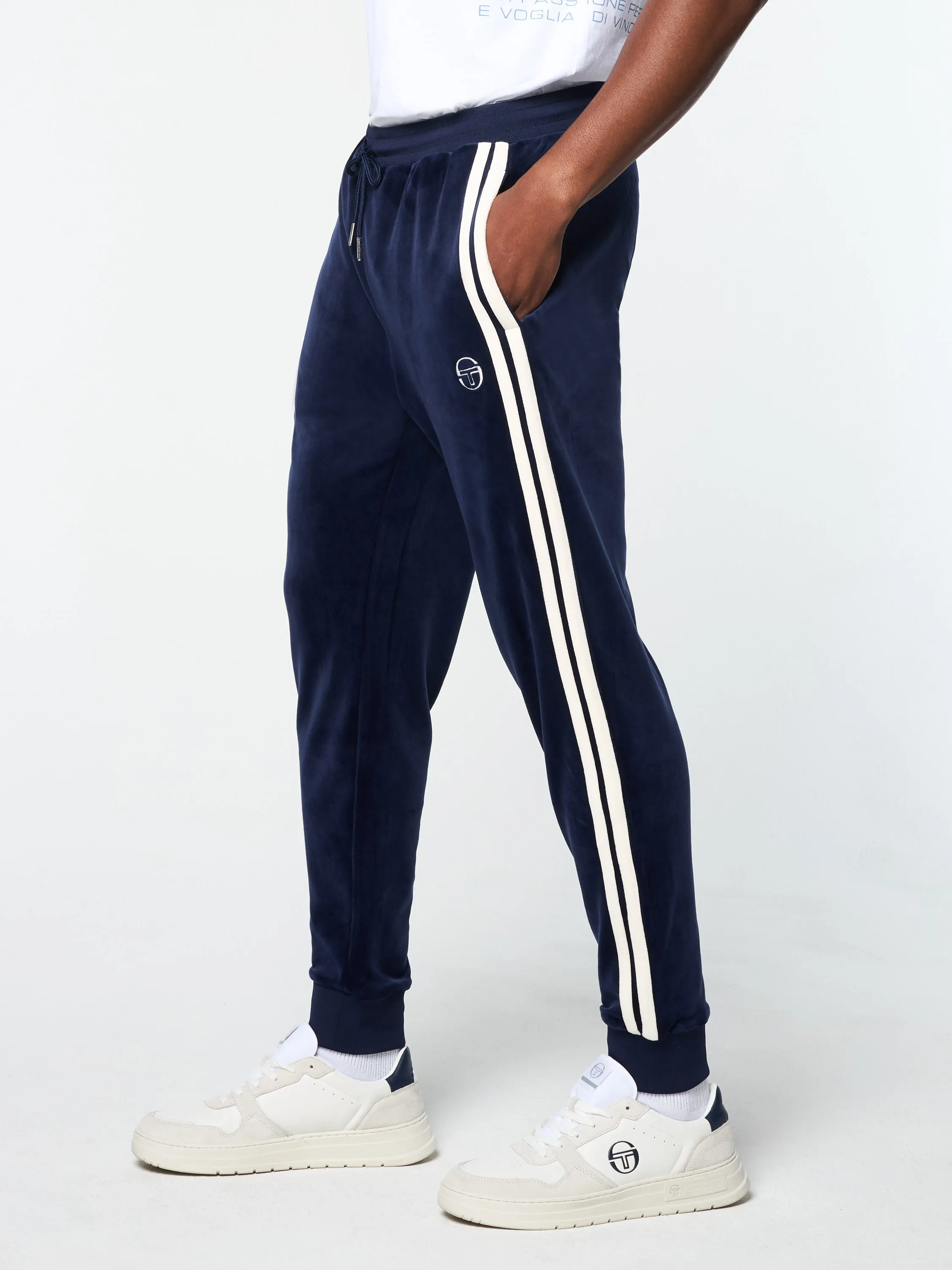 Damarindo Velour Track Pant- Maritime Blue sold by Sergio Tacchini product image thumbnail 3