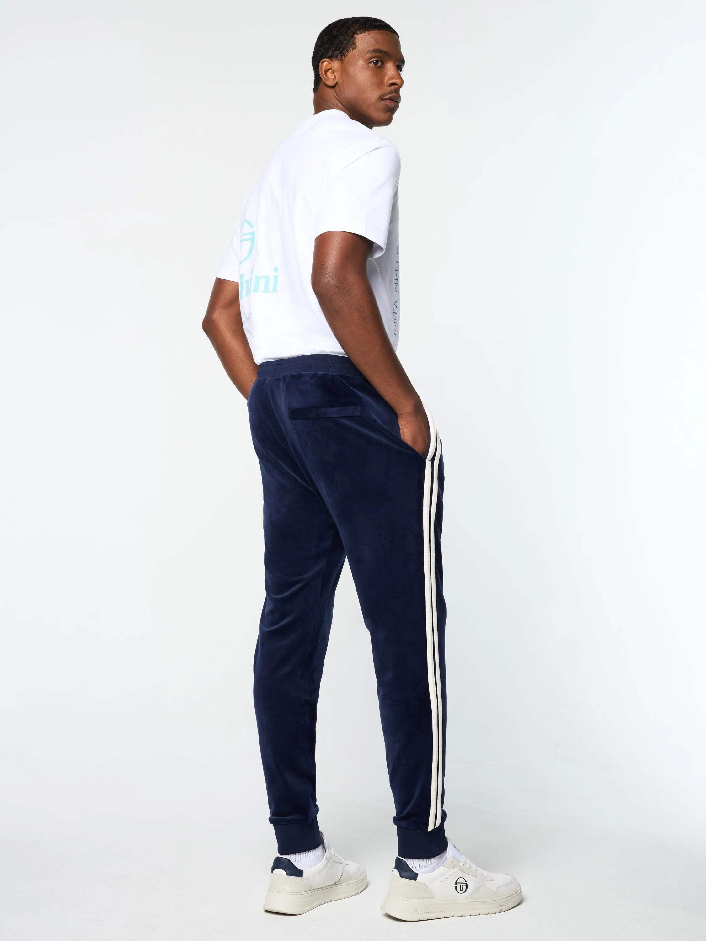 Damarindo Velour Track Pant- Maritime Blue sold by Sergio Tacchini product image thumbnail 5