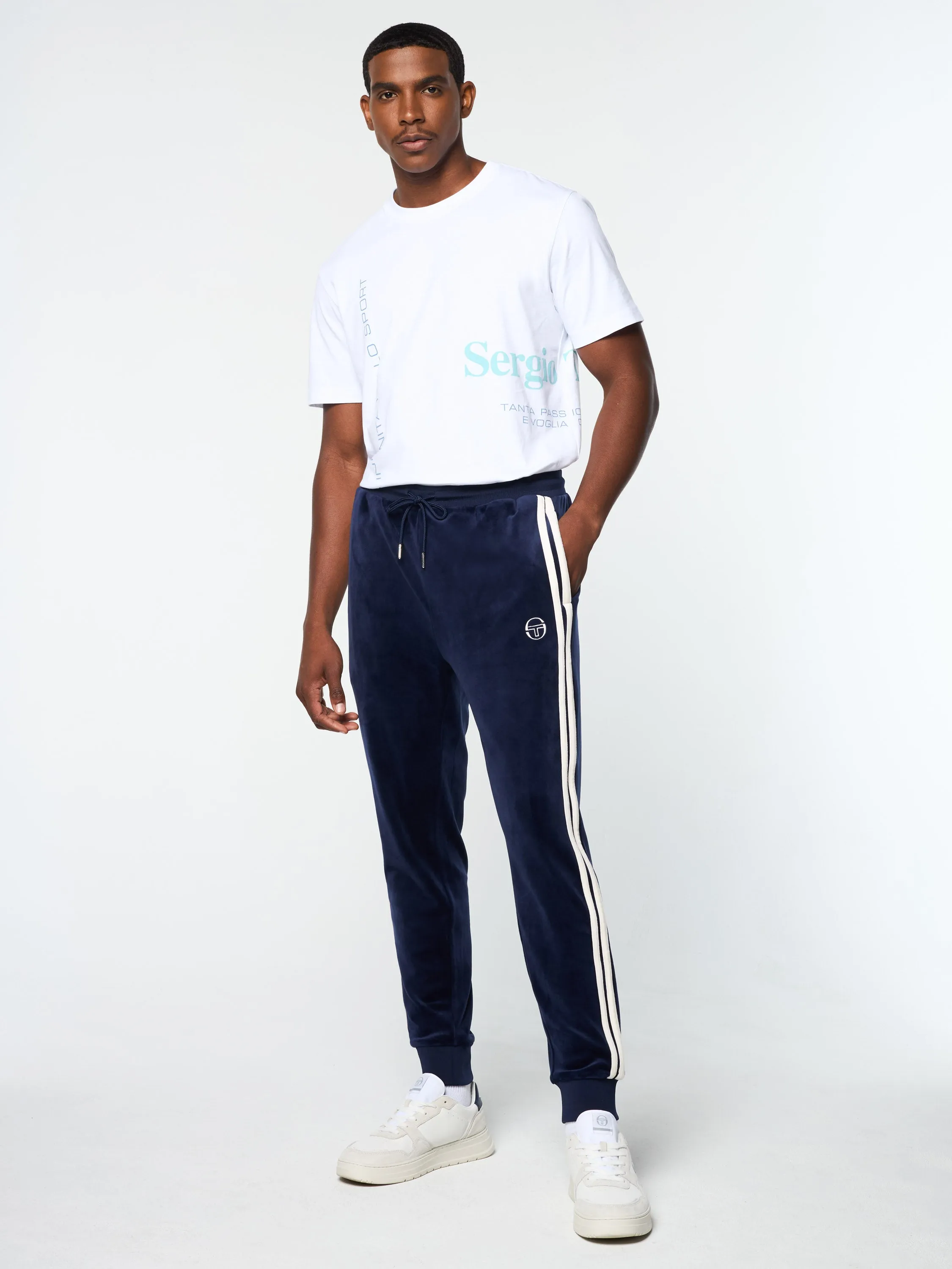 Damarindo Velour Track Pant- Maritime Blue sold by Sergio Tacchini product image thumbnail 2